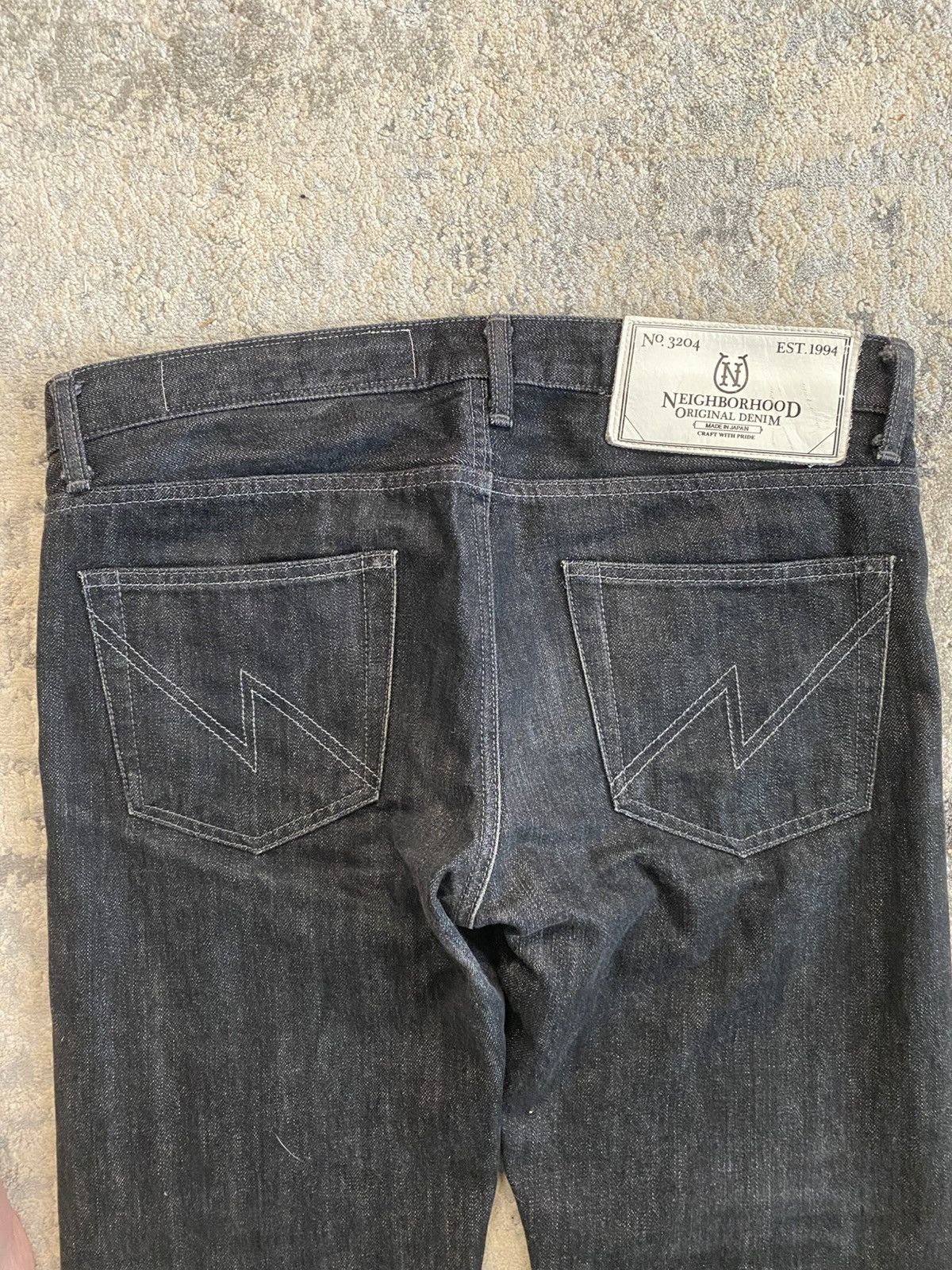 Neighborhood No.3204 Selvedge Raw Black Denim Size US 35 - 8 Thumbnail