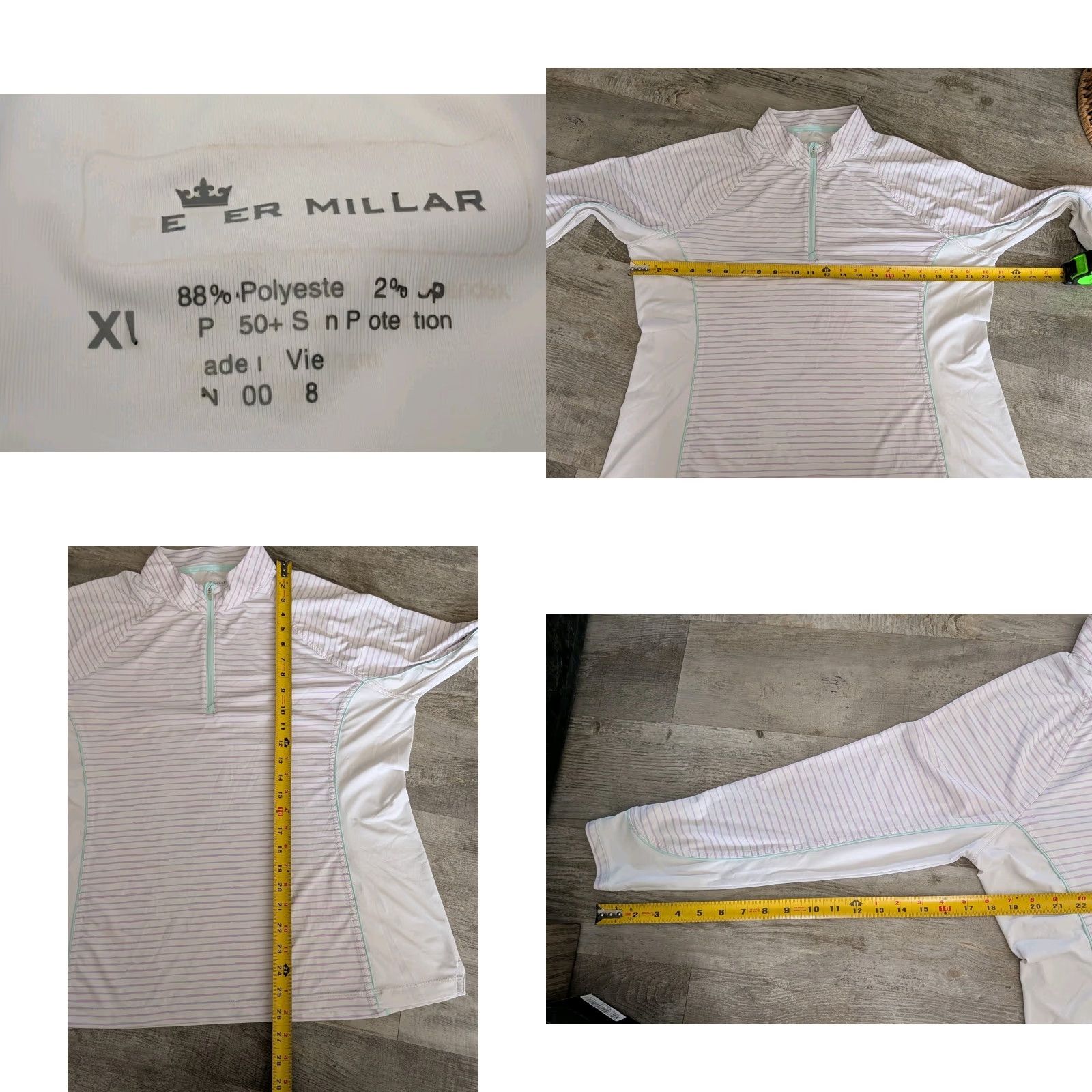 Peter Millar Peter Millar Shirt XL Sun Comfort Base Layer Striped Half Zip Pullover Womens Size XL / US 12-14 / IT 48-50 - 8 Thumbnail