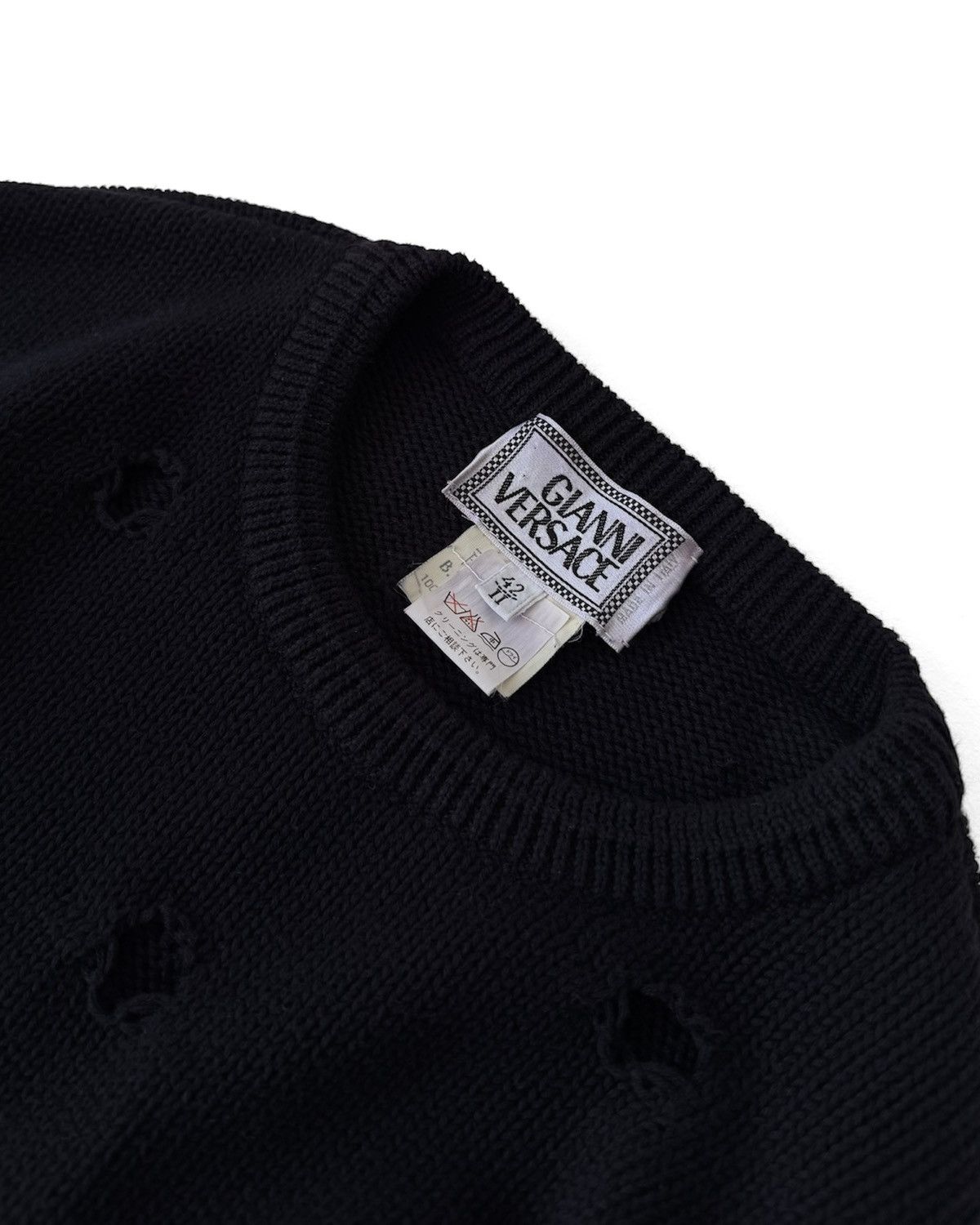 Versace VINTAGE 80s GIANNI VERSACE HOLES DESIGN SWEATER Size US XL / EU 56 / 4 - 5 Thumbnail