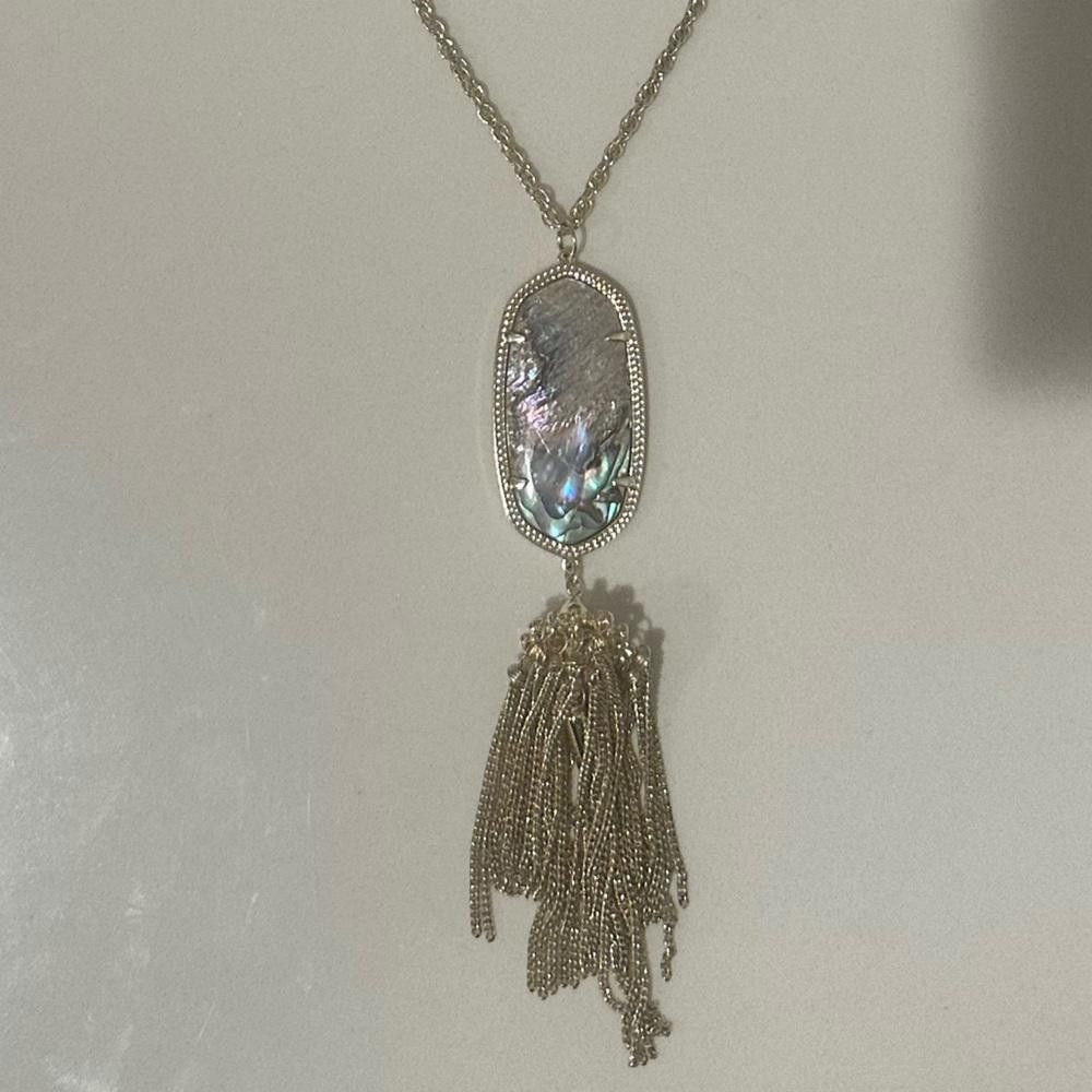Kendra Scott Kendra Scott Rayne Abalone Shell Long Gold Fringe Necklace Size ONE SIZE - 4 Thumbnail