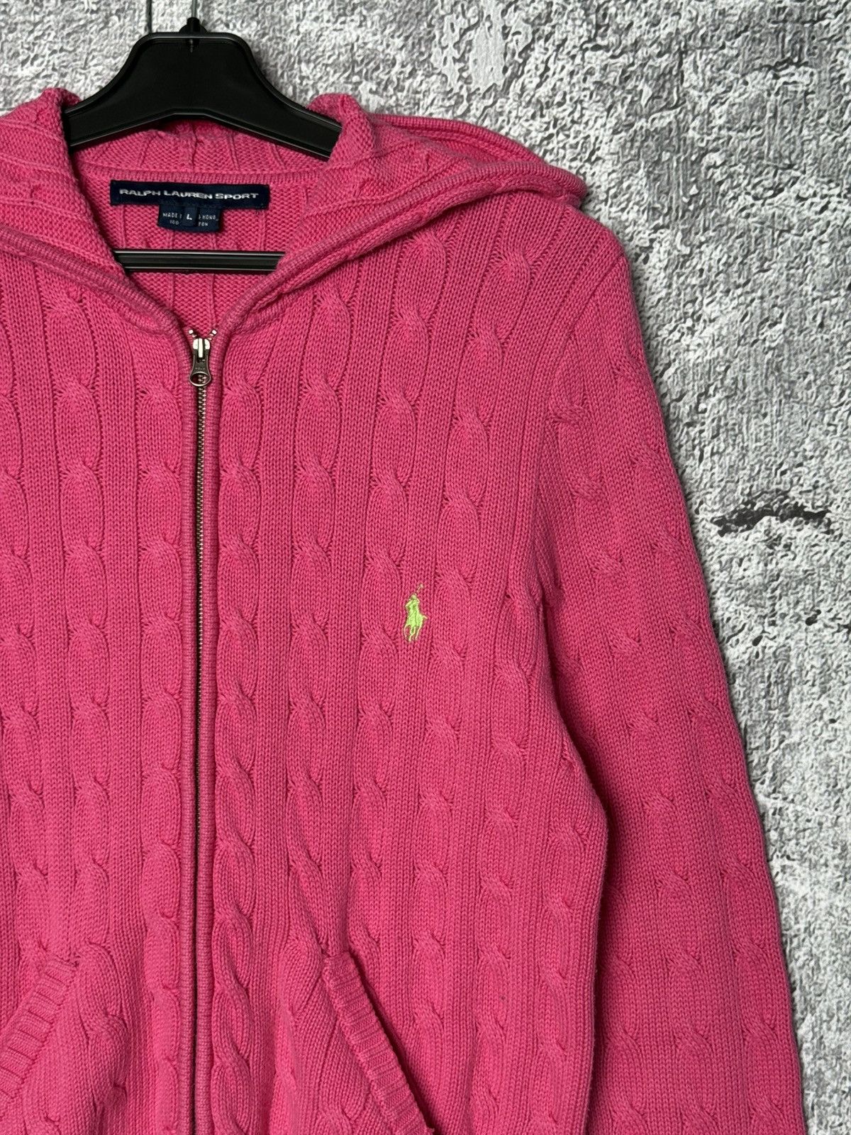 Polo Ralph Lauren Vintage Polo Ralph Lauren Sport Cable Knit Full Zip Hoodie Size L / US 10 / IT 46 - 4 Thumbnail