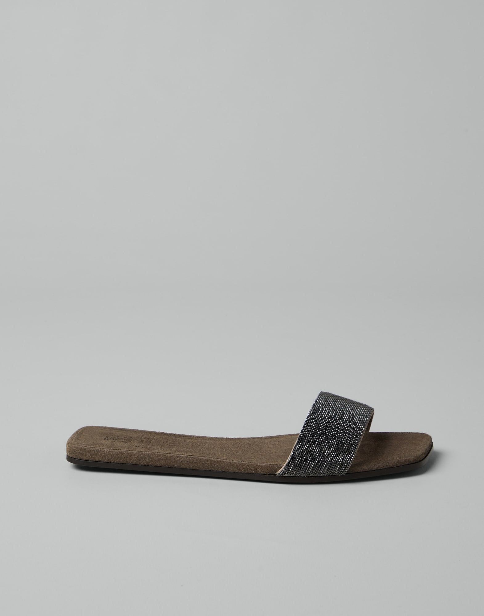 Brunello Cucinelli o1w1db10825 Slippers in Brown/Charcoal Size US 7 / IT 37 - 2 Thumbnail
