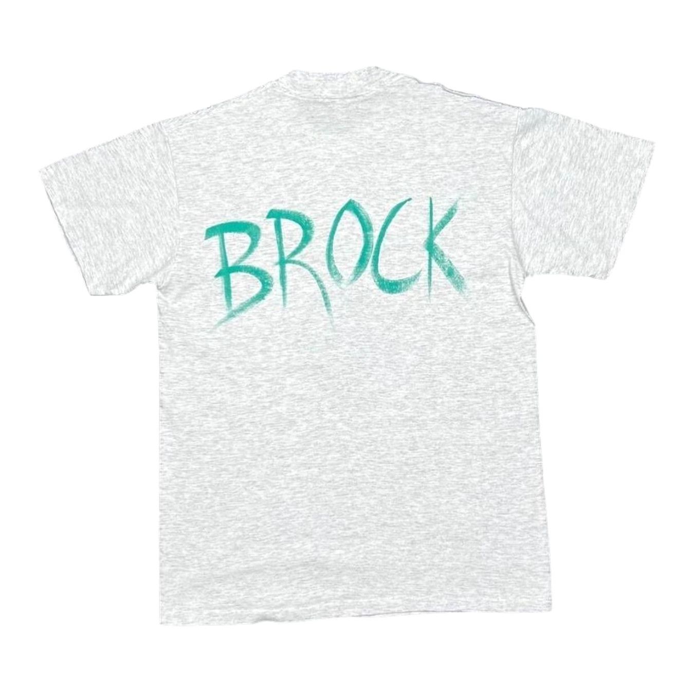 Vintage VINTAGE Oneita T-Shirt Grey Medium Hand-In-Hand Festival Brock Graphic Spellout Front Back Mens) Size US M / EU 48-50 / 2 - 2 Thumbnail