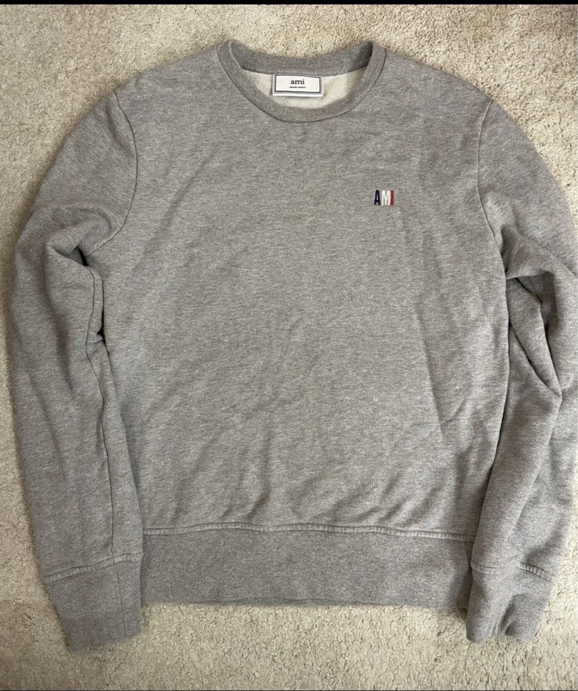 image of Ami Sweater - Size S in Grey, Men's