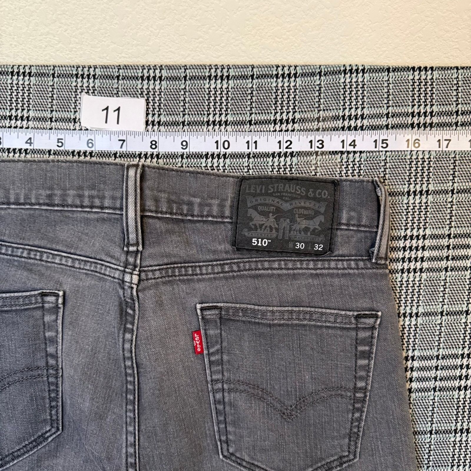 Levi's Levi's 510 Men's Jeans Gray Denim Slim Fit Stretch 30x32 Size US 30 / EU 46 - 2 Thumbnail