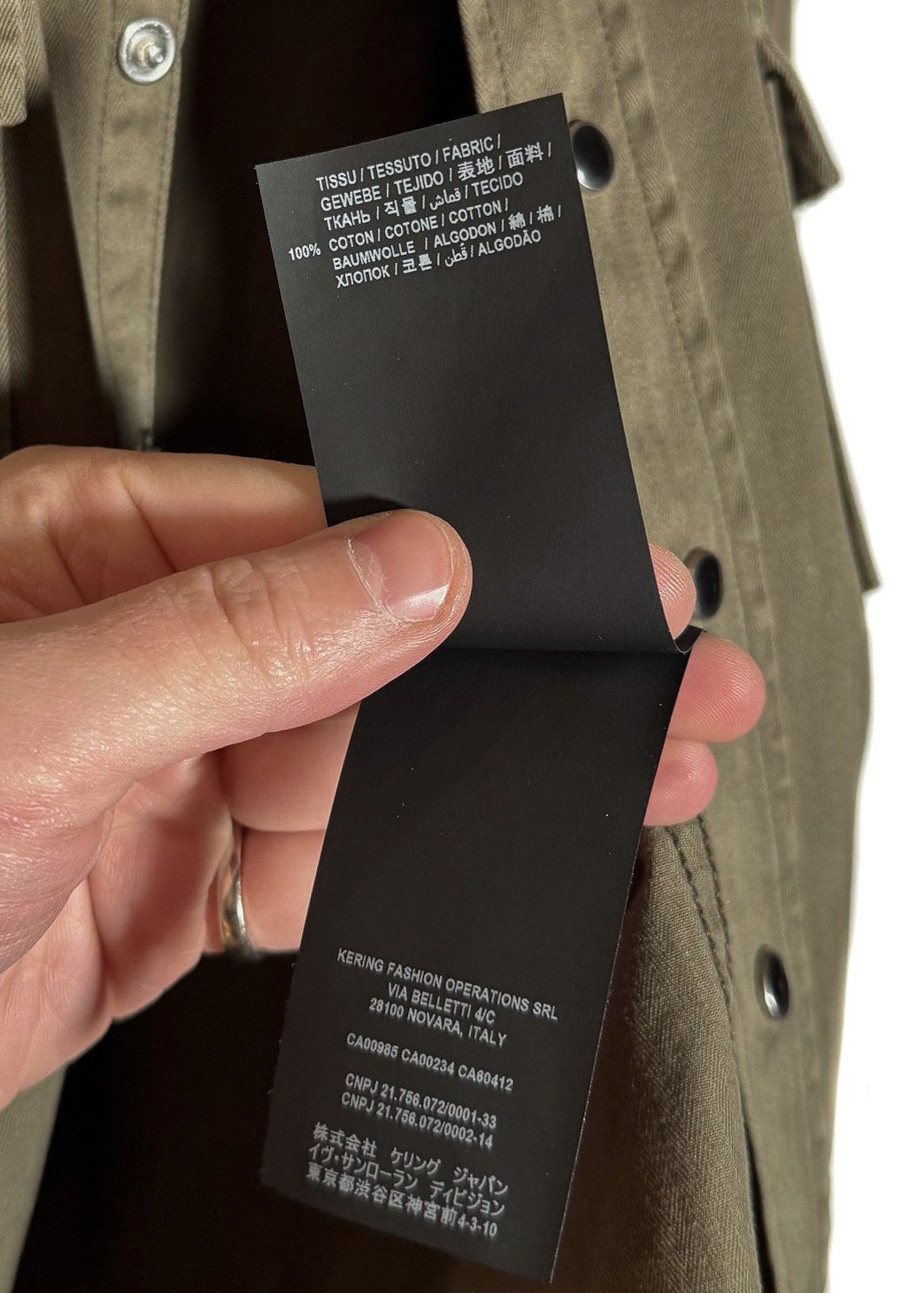 Saint Laurent Paris Saint Laurent 2020 Khaki Snap Buttoned Western Shirt Size S / US 4 / IT 40 - 7 Thumbnail