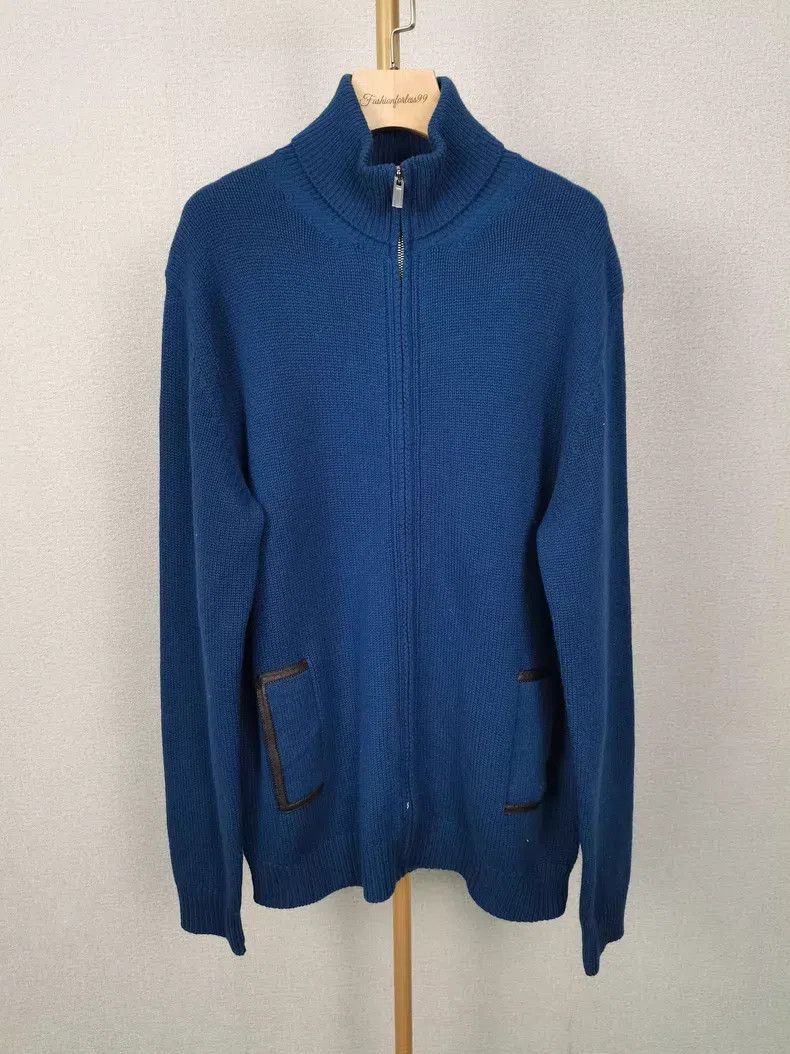 Hermes Hermes Dark Blue Cardigan Size US XL / EU 56 / 4 - 1 Thumbnail