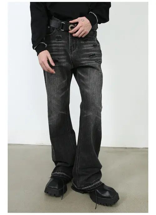 Japanese Brand × Jean Retro men's distressed niche loose flared jeans Size US 32 / EU 48 - 2 Thumbnail