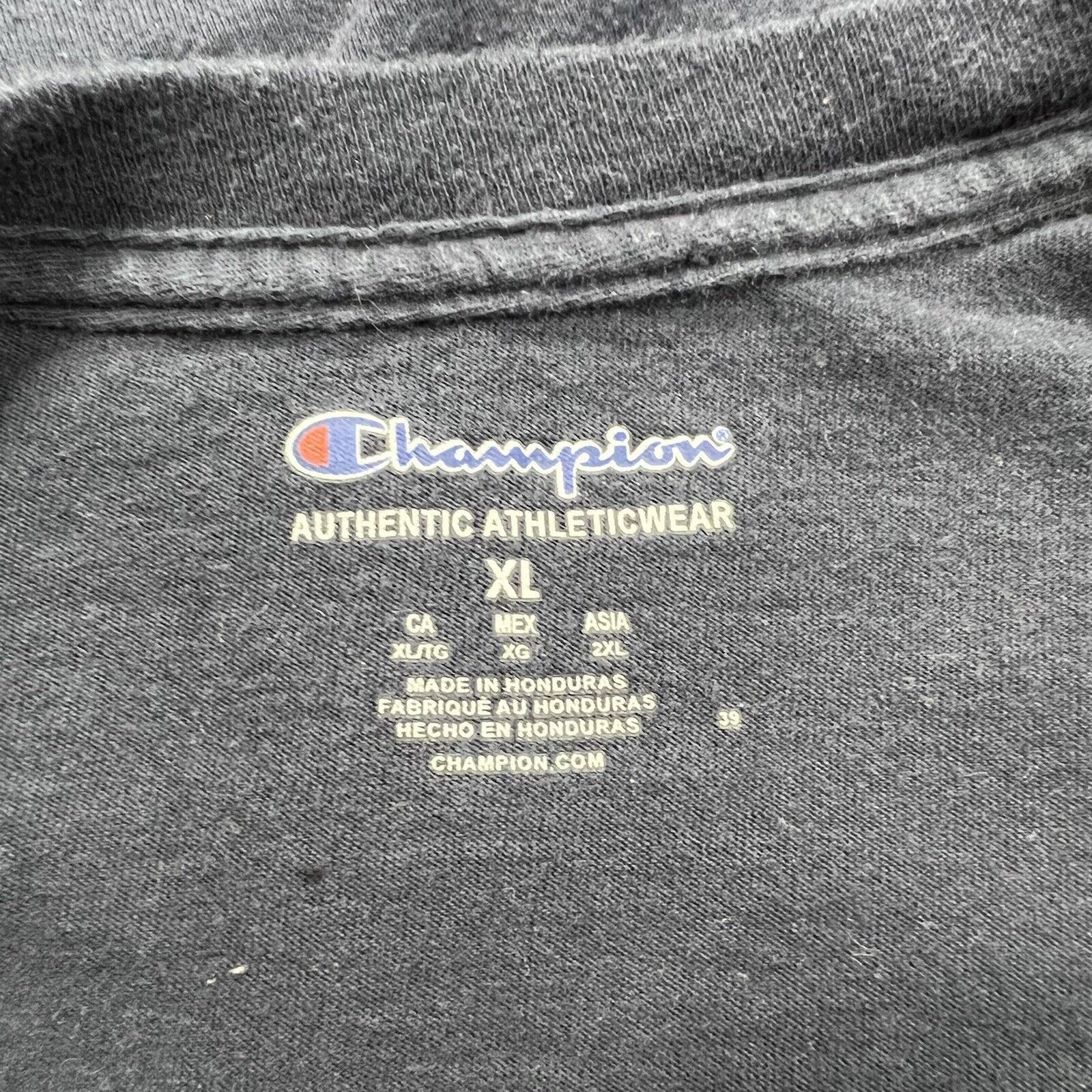 Champion Champion Athleticwear Navy Blue Cotton Graphic T Shirt Size US XL / EU 56 / 4 - 3 Thumbnail