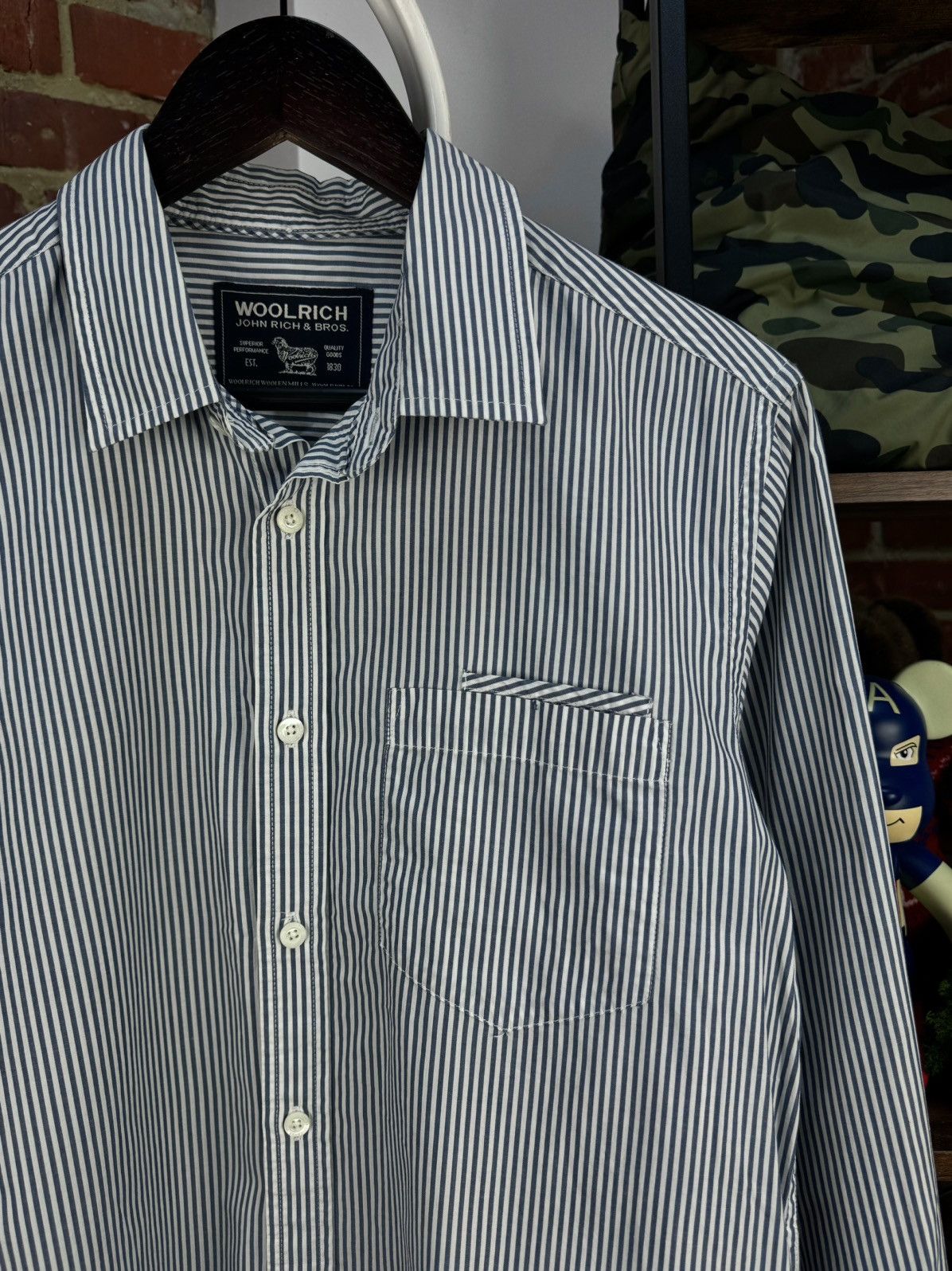 Woolrich Woolen Mills WOOLRICH Striped Pockets Casual Long Sleeve Shirt Size US S / EU 44-46 / 1 - 1 Thumbnail