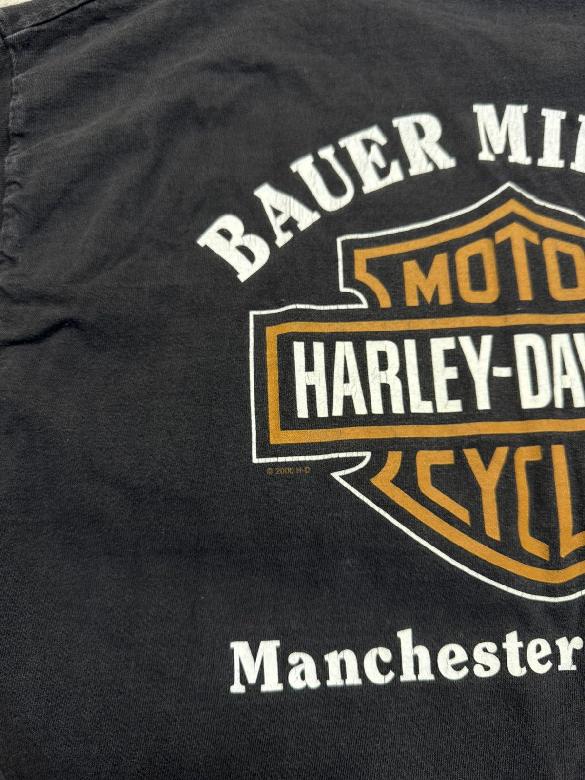 Harley Davidson × Vintage Vintage 2000 Harley Davidson Bauer Millett tee England Size US L / EU 52-54 / 3 - 10 Thumbnail