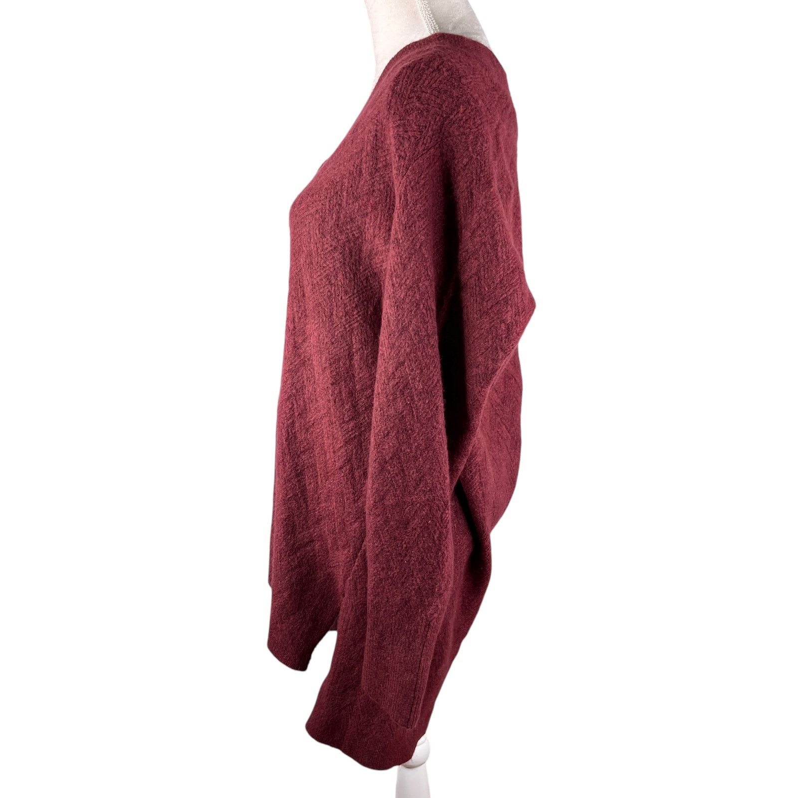Chicos Chicos Herringbone Tunic Sweater V-Neck Cranberry 2 L New Size L / US 10 / IT 46 - 9 Thumbnail