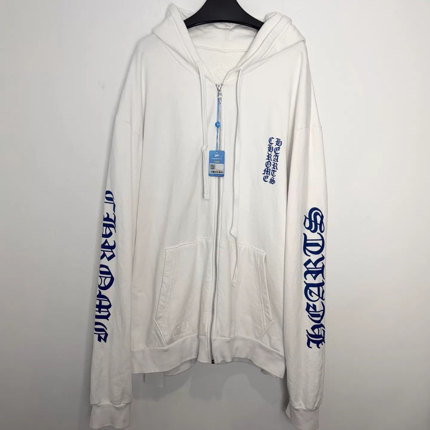 Chrome Hearts Chrome Hearts White Arm Blue Sanskrit Qilin Hoodie Silver Size US XL / EU 56 / 4 - 1 Thumbnail