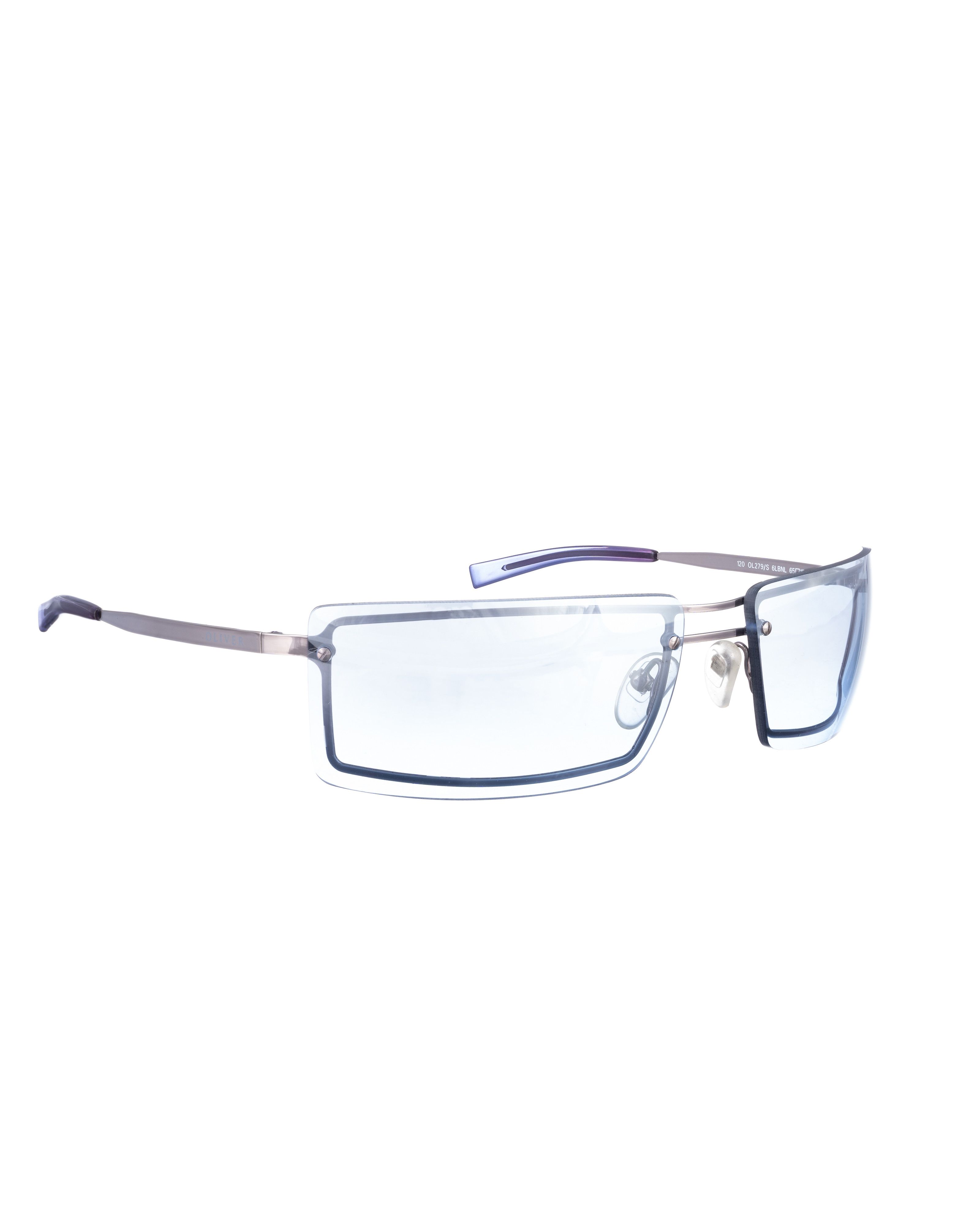 Oliver by Valentino '00s Blue Mirror Sheer Sunglasses