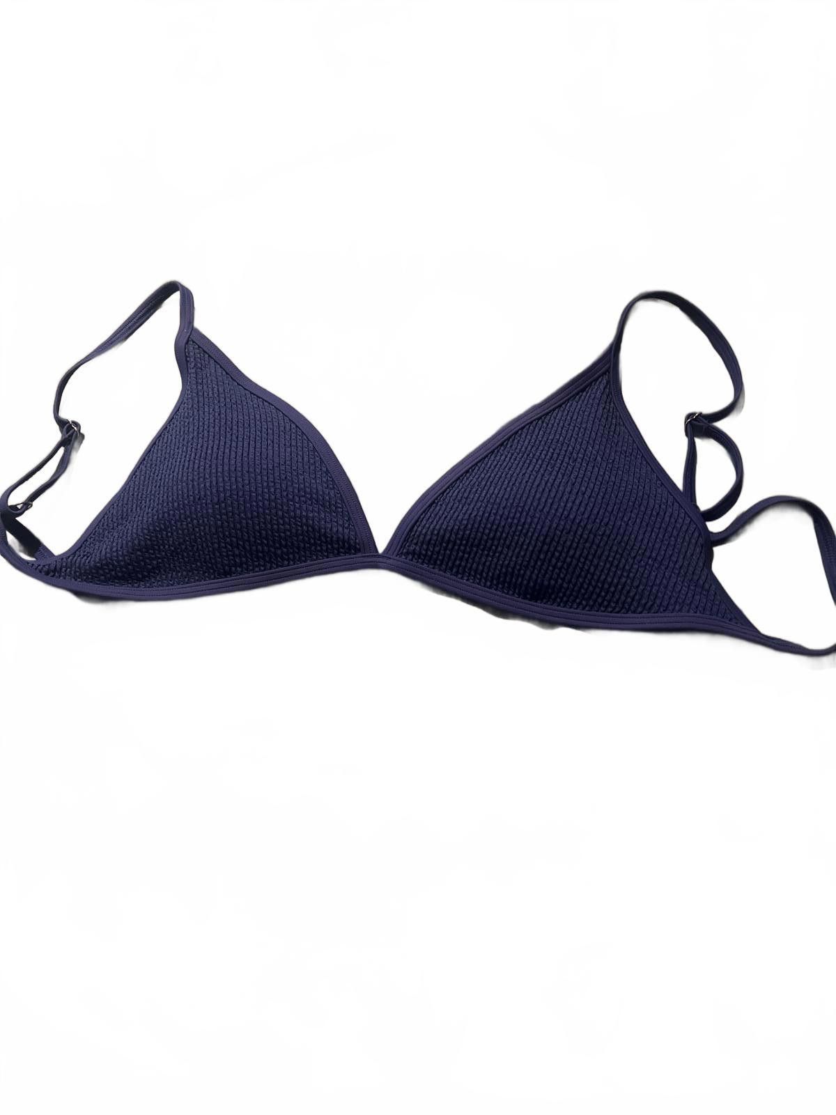 American Eagle Outfitters American Eagle Cobalt Blue Textured Triangle Bikini Top L Size ONE SIZE - 2 Thumbnail