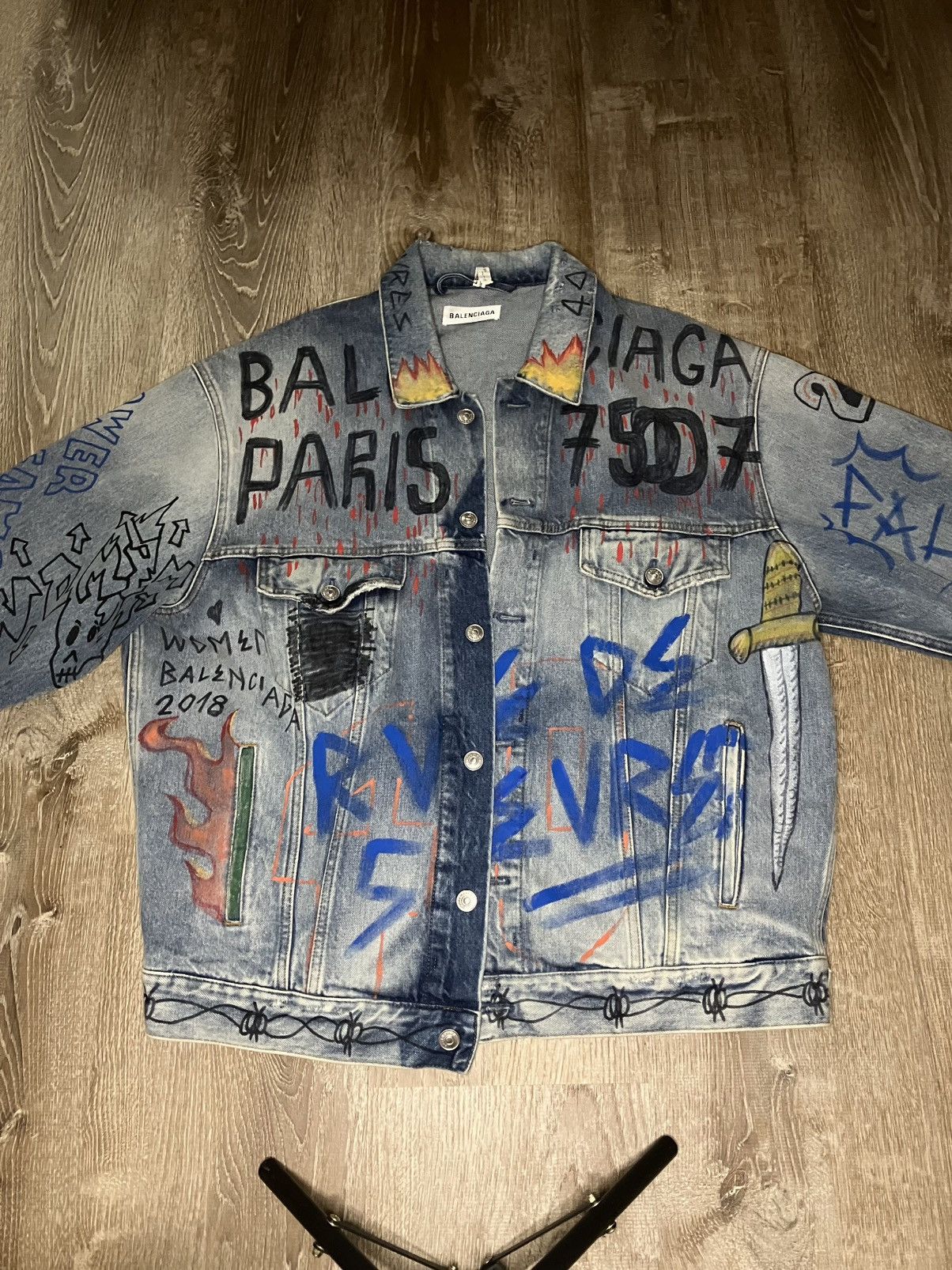Balenciaga Balenciaga Paris Denim Jacket Size US M / EU 48-50 / 2 - 1 Thumbnail