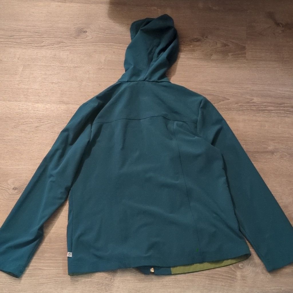 Zenergy By Chicos Teal And Green Hooded Golf Jacket Size 1