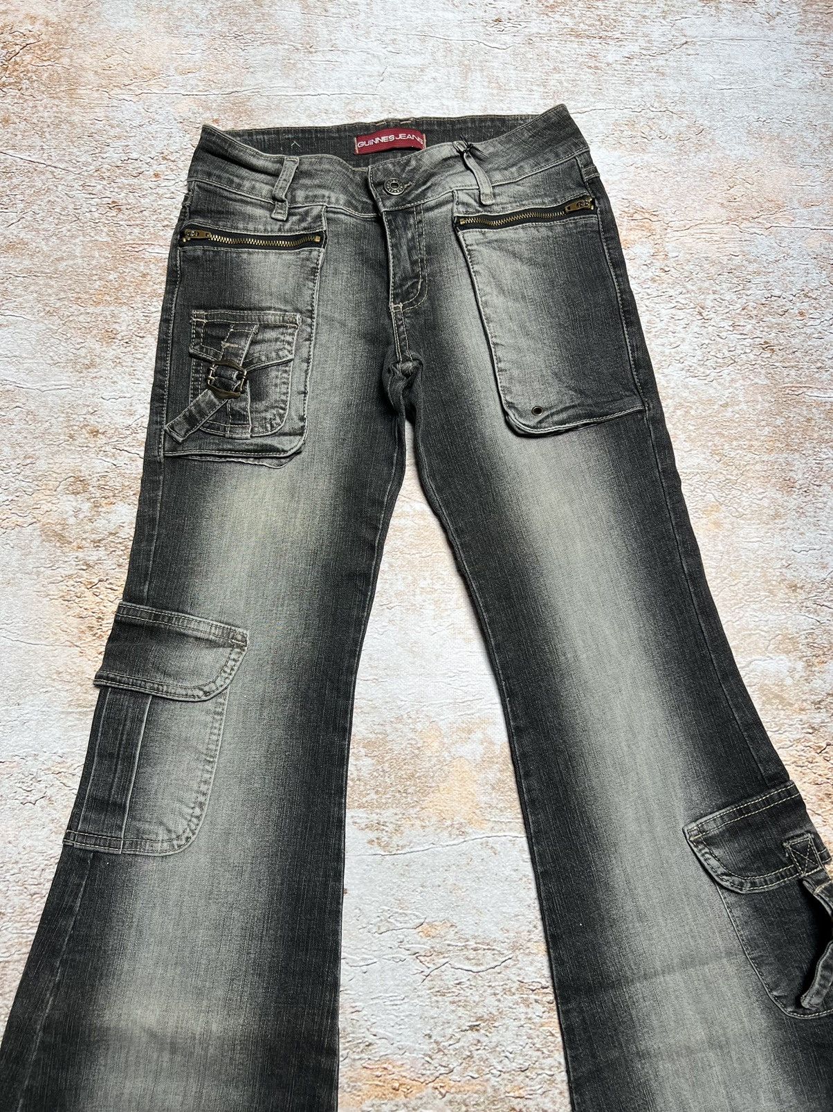 Japanese Brand Vintage Japanese super flare cargo jeans Size 28" / US 6 / IT 42 - 5 Thumbnail