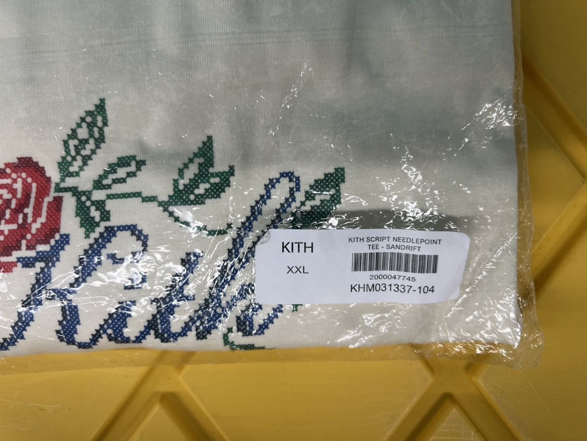 Kith Kith Script Needlepoint Tee - Sandrift Size 2XL T-Shirt Size US XXL / EU 58 / 5 - 5 Thumbnail