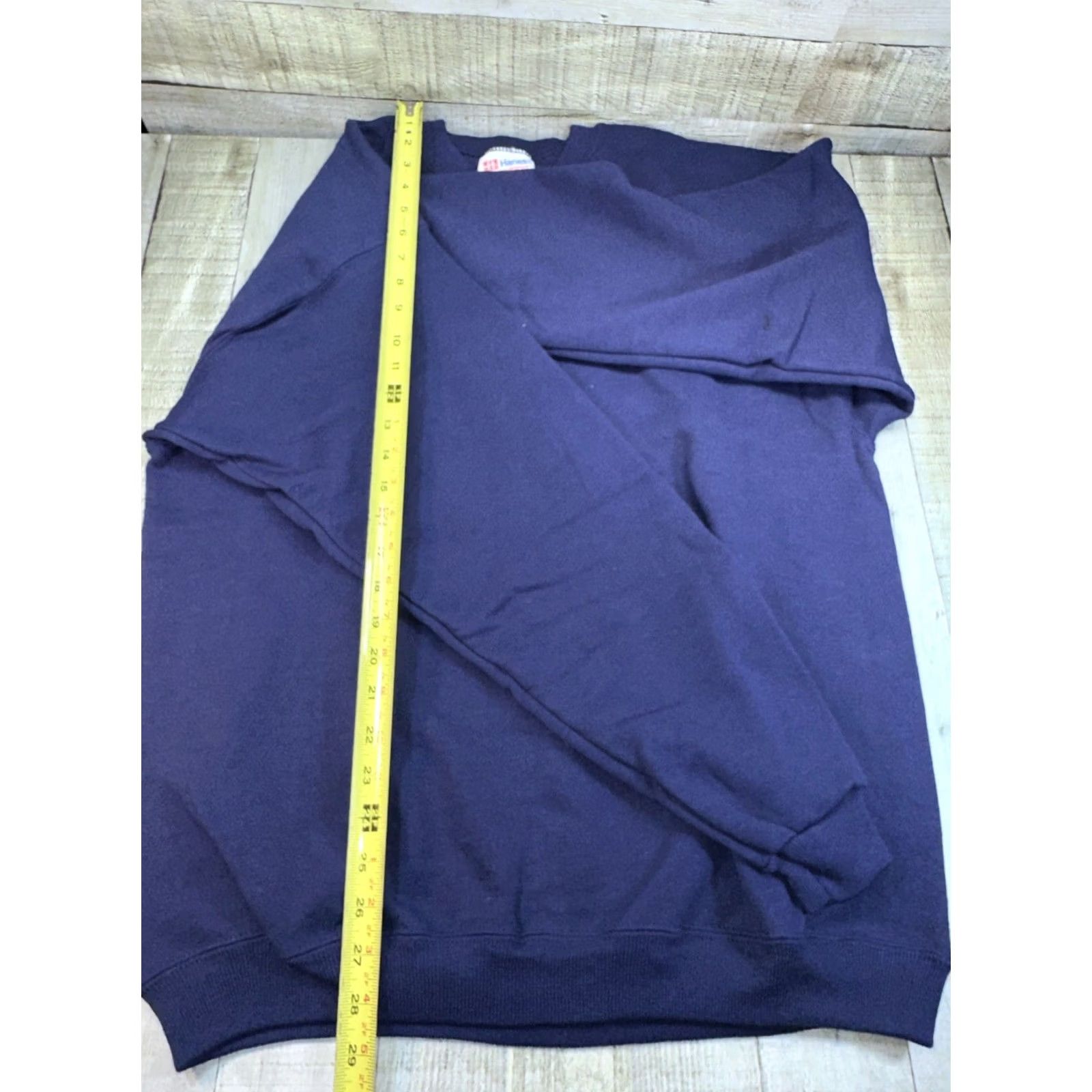 Hanes VINTAGE Hanes Sweatshirt Men's L Navy Blue Heavyweight Back Logo Pullover Blank Back Logo Size US L / EU 52-54 / 3 - 5 Thumbnail