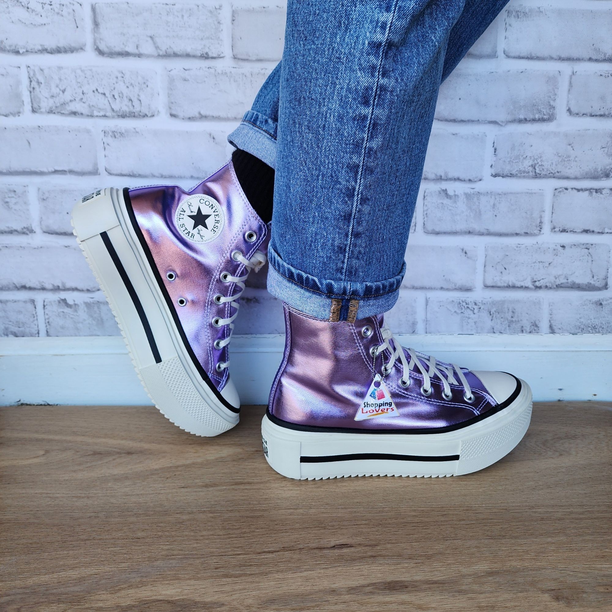 Converse ⭐Converse Chuck Taylor All Star Lift Double Stack Purple 10 Size US 10 / IT 40 - 3 Thumbnail