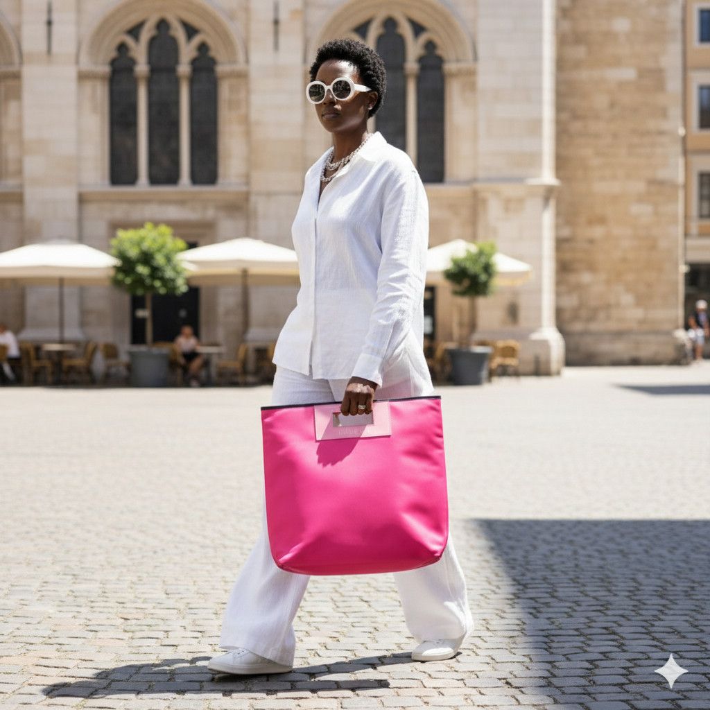 Other Clinique 16x14x3" NEW Large Hot Pink Tote Portfolio Bag Size ONE SIZE - 9 Thumbnail