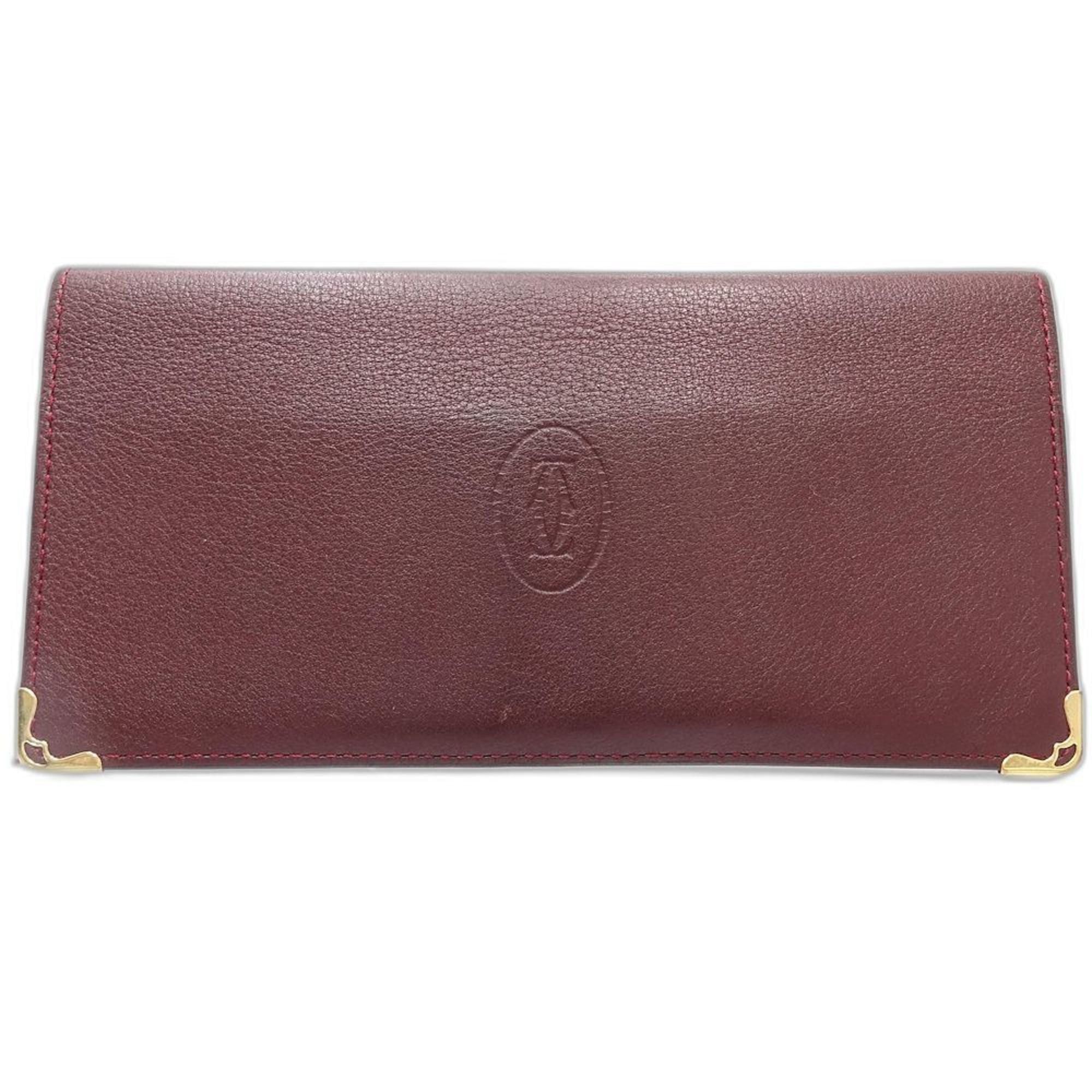 Cartier Cartier Must Line Long Flap Wallet CRL3001360, Bordeaux Leather, Women's, 181941 Size ONE SIZE - 1 Thumbnail