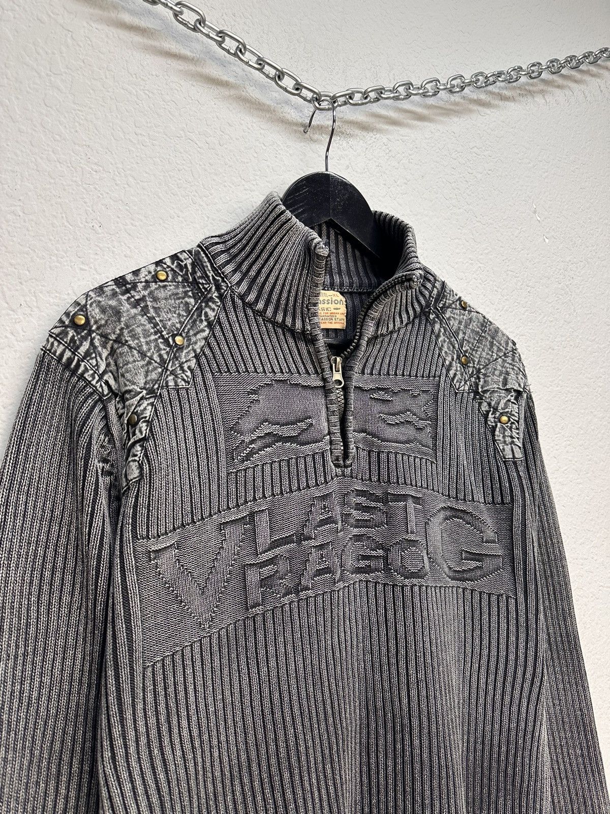 Other Lyjeassion gothic knit halfzip sweater distressed y2k style Size US XL / EU 56 / 4 - 4 Thumbnail