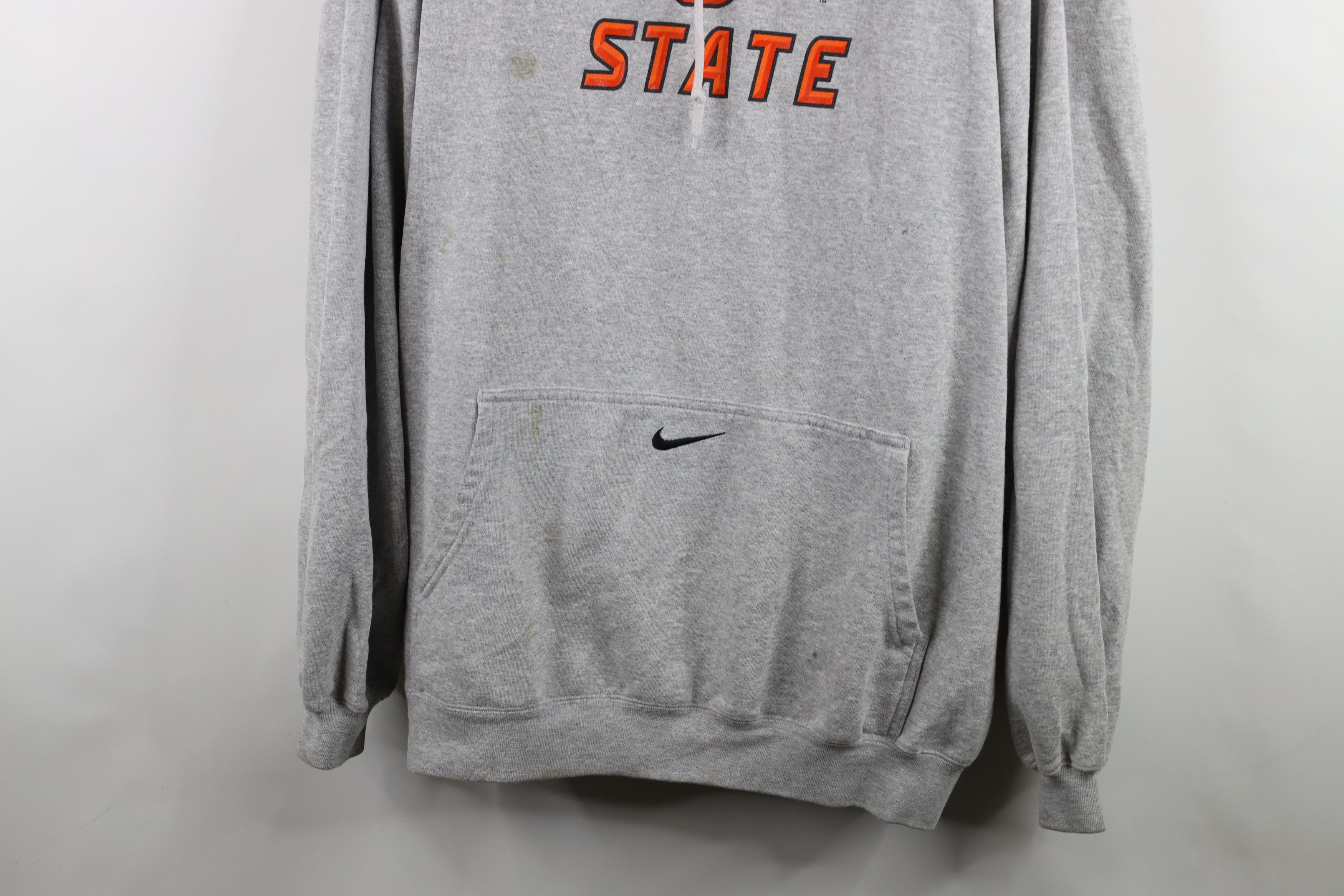 Nike × Vintage Vintage Nike Oklahoma State University Football Hoodie Gray Size US XXL / EU 58 / 5 - 3 Thumbnail
