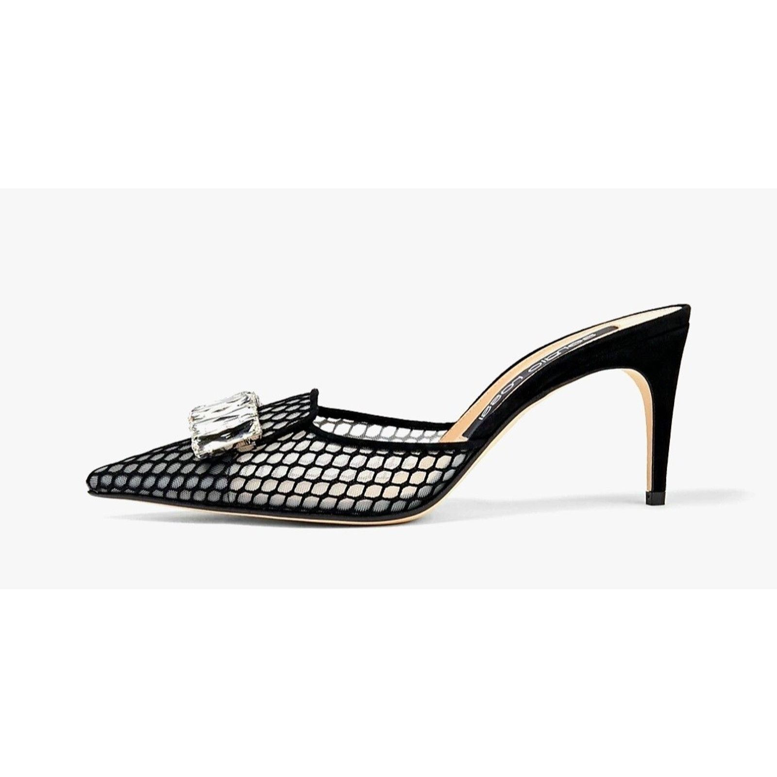 Sergio Rossi SERGIO ROSSI Mule Shoes US7 EU37 Mesh Rhinestone Size US 7 / IT 37 - 2 Thumbnail
