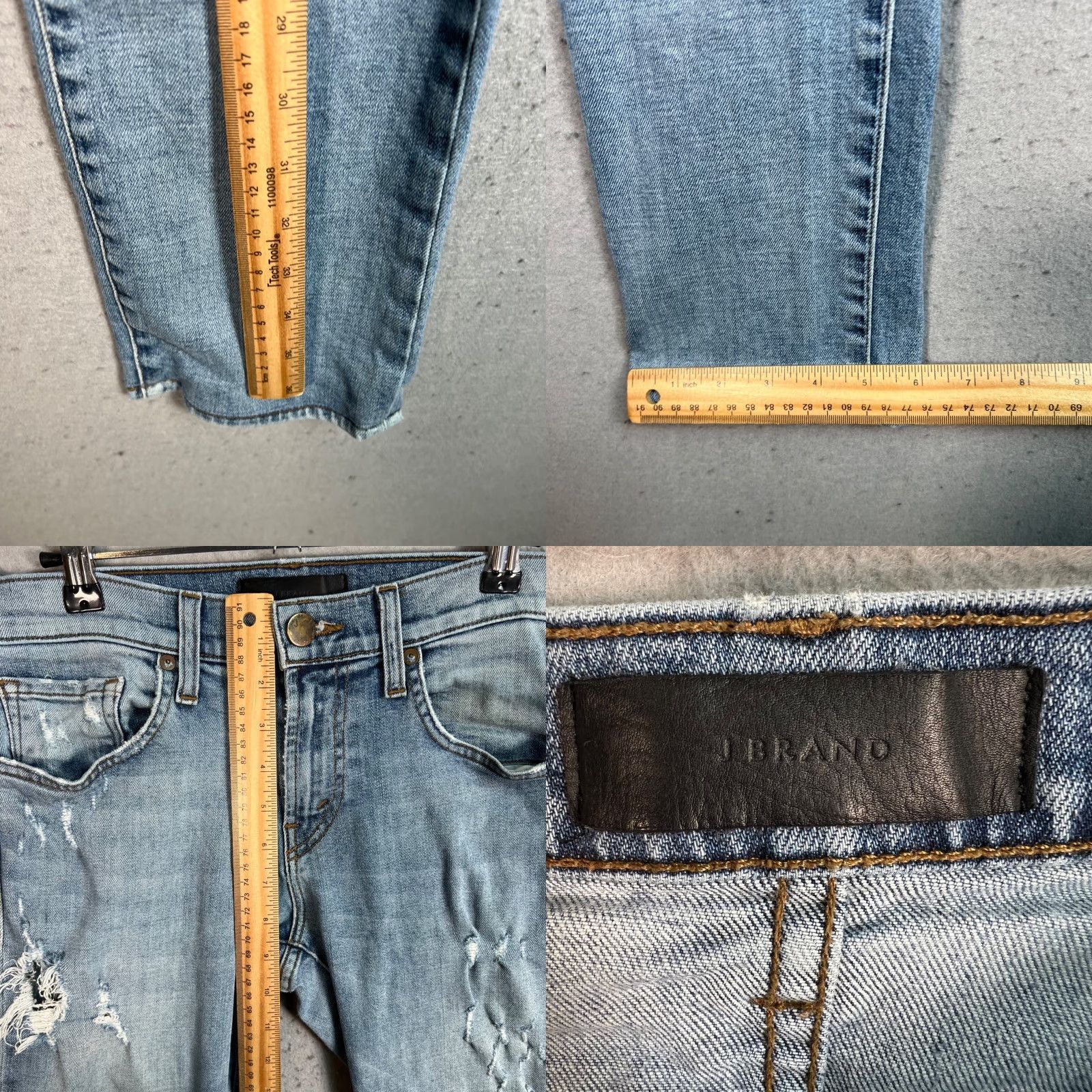 J Brand J Brand Tyler Jeans Slim Straight 29 Mens Blue Cotton Blend Denim 5-Pocket Zip Inseam 28 Distressed Size US 29 - 8 Thumbnail