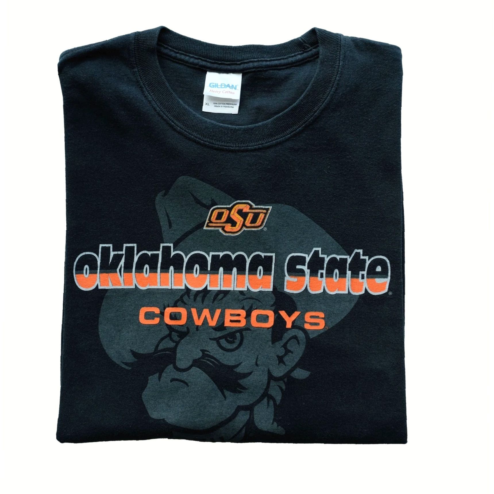 Gildan VINTAGE Gildan T-Shirt OSU Oklahoma State 90s Y2K Black Pistol Pete Men XL Short Sleeve Crew Neck Shirt Size US XL / EU 56 / 4 - 2 Thumbnail