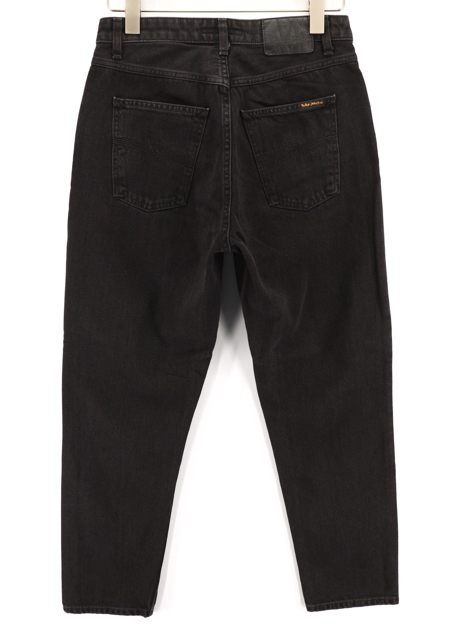 Nudie Jeans BREEZY BRITT W29/L28 Black Worn Zip Logo Cotton 80687 Size 29" - 2 Thumbnail