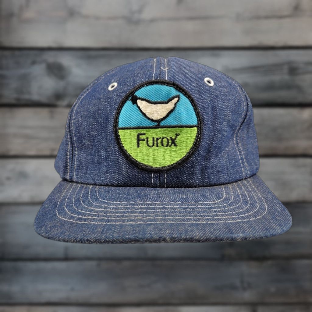 Denime VINTAGE Denim Snapback Trucker Ball Cap Furox Cardinal Hat Knights Chicken Cardinal Hat Size ONE SIZE - 1 Thumbnail