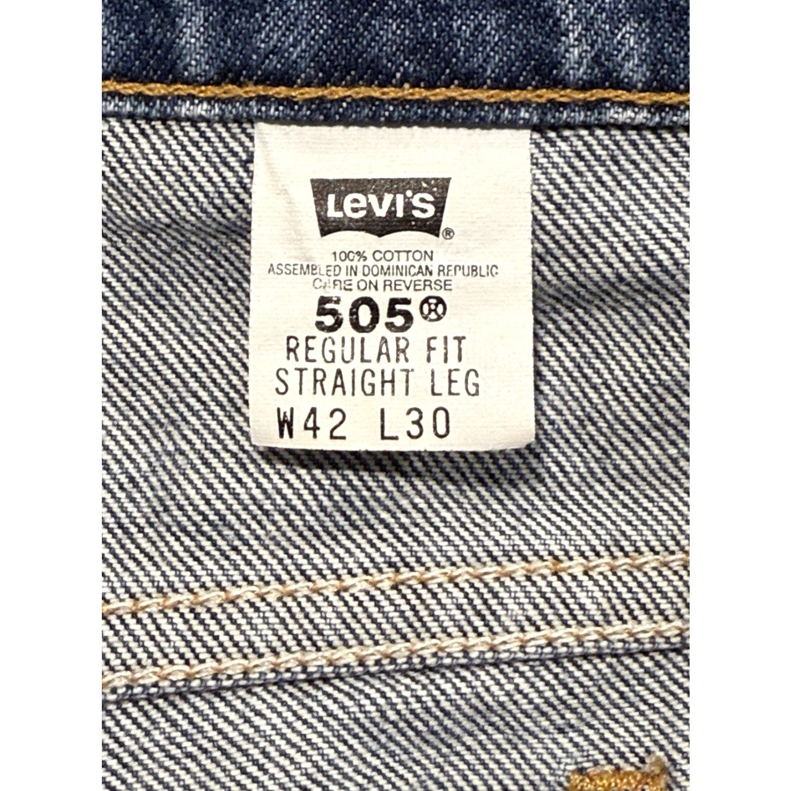 Levi's VINTAGE Levi's 505 Jeans 40x29.5 Orange Tab Regular Fit Straight Leg Denim 90s Mens Jeans Size US 40 / EU 56 - 4 Thumbnail