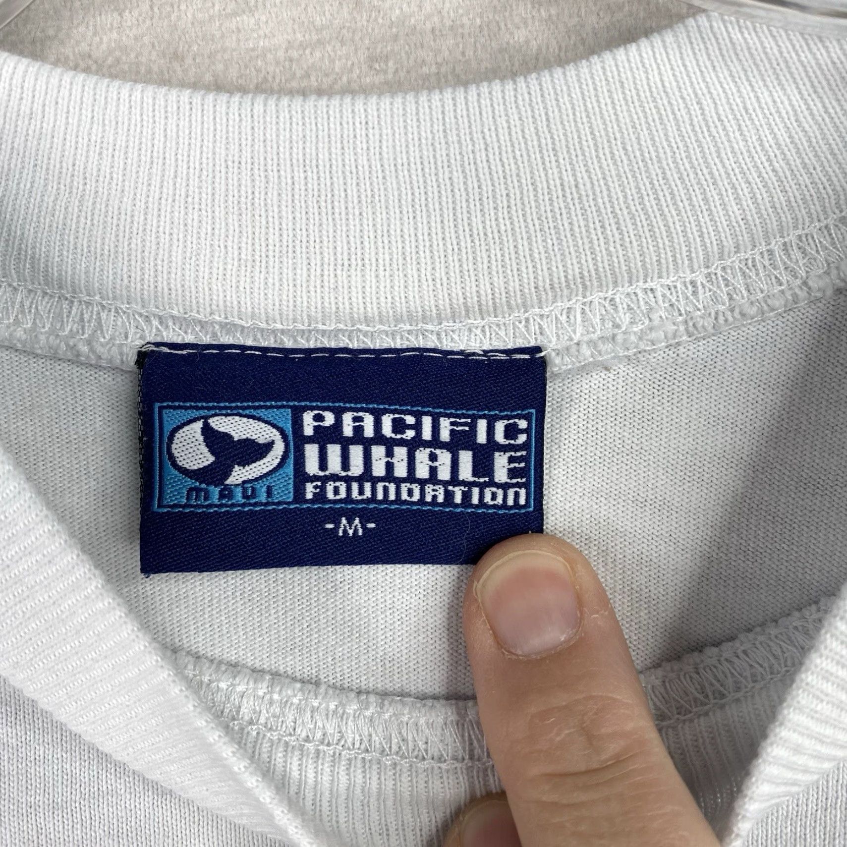 Vintage Vtg Pacific Whale Foundation Tee Shirt Mens M White Research Team Maui Beach Shirt Mens M White Whales Vintage Ocean T-Shirt Size US M / EU 48-50 / 2 - 3 Thumbnail