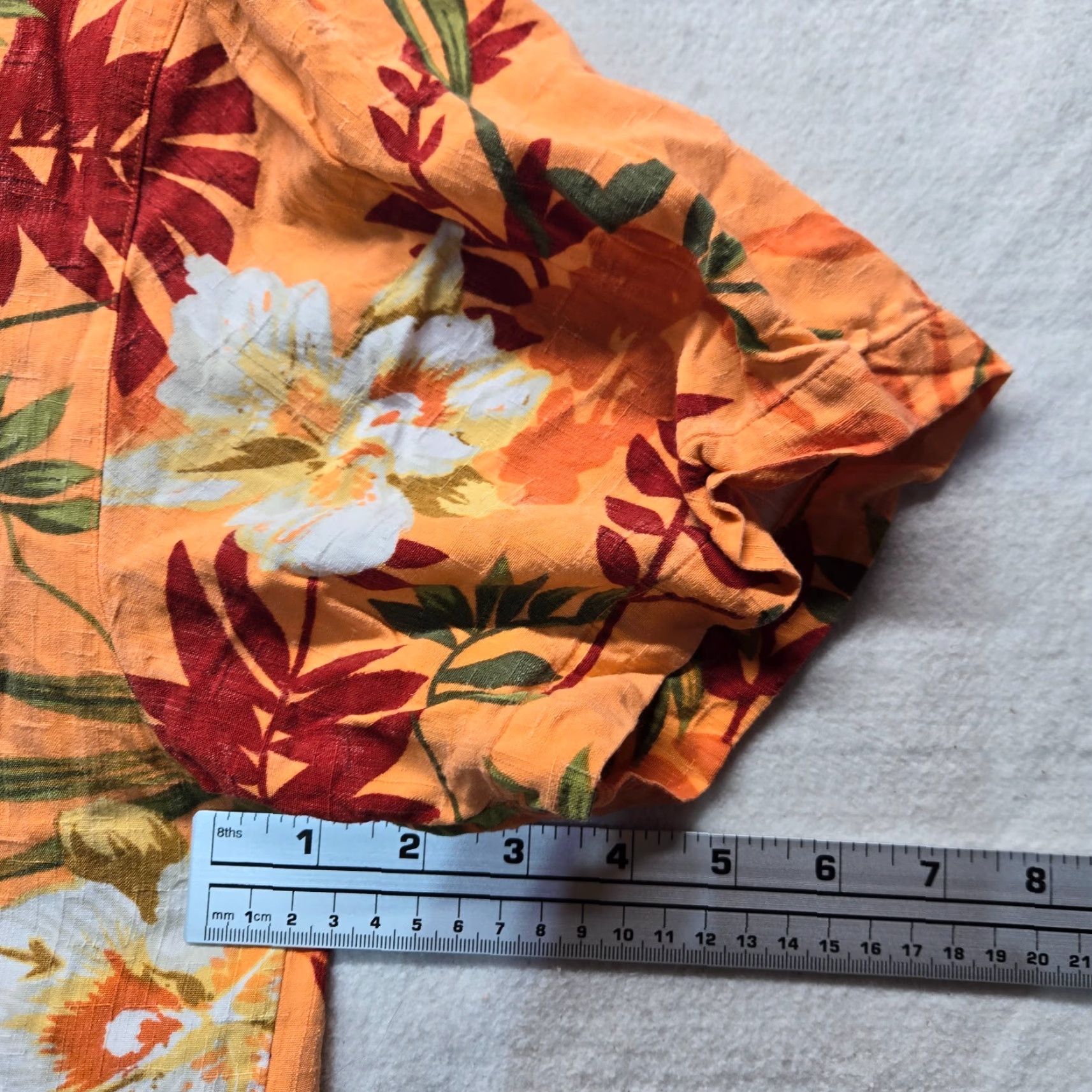 Vintage VINTAGE Caribbean Joe Shirt Floral Hawaiian Short Sleeve 100% Rayon Adult Men L Orange 90s Hawaiian Mens Size US L / EU 52-54 / 3 - 6 Thumbnail