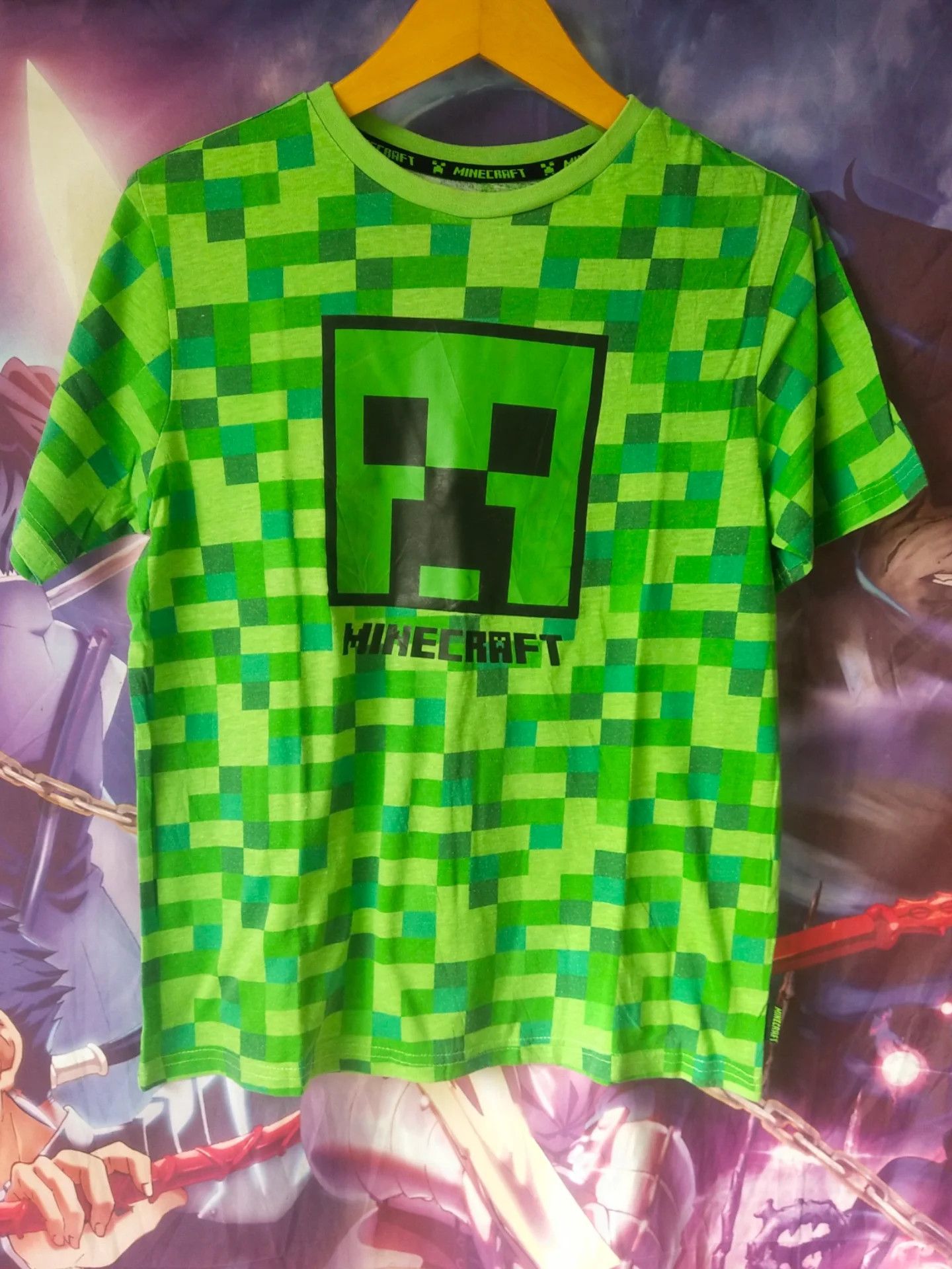 The Game Minecraft Creeper Head Art AOP Green Game Tee Size M / US 6-8 / IT 42-44 - 1 Thumbnail