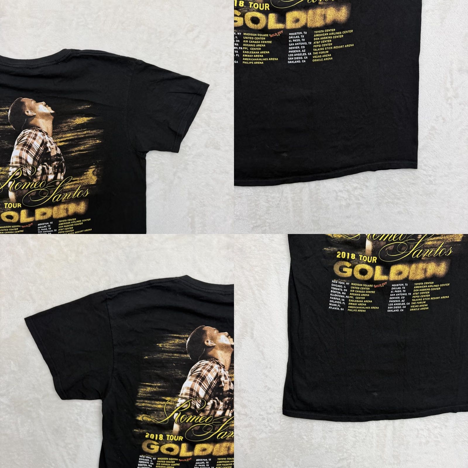 Vintage Romeo Santos Golden Tour 2018 Shirt Mens Medium Black Delta Pro Weight Concert Shirt Size US M / EU 48-50 / 2 - 9 Thumbnail