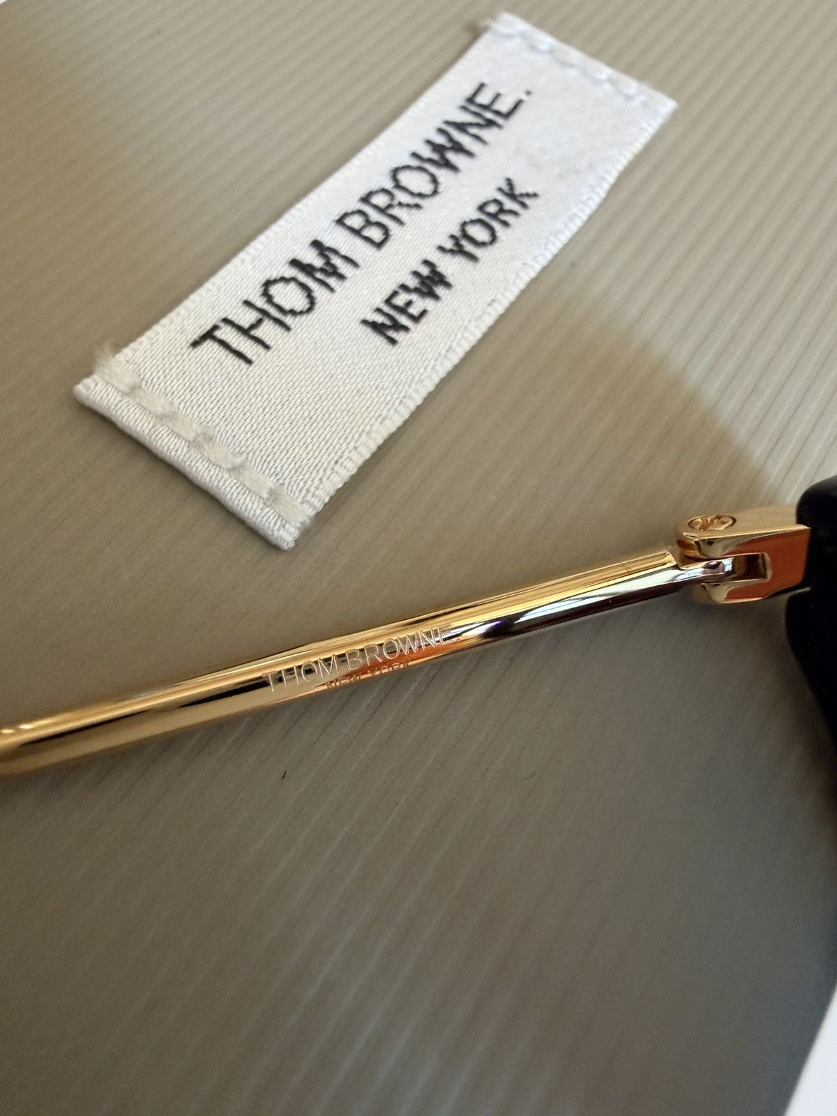 Thom Browne Thom Browne TB-701 Eyeglasses - Gold/Black - 49mm Size ONE SIZE - 5 Thumbnail