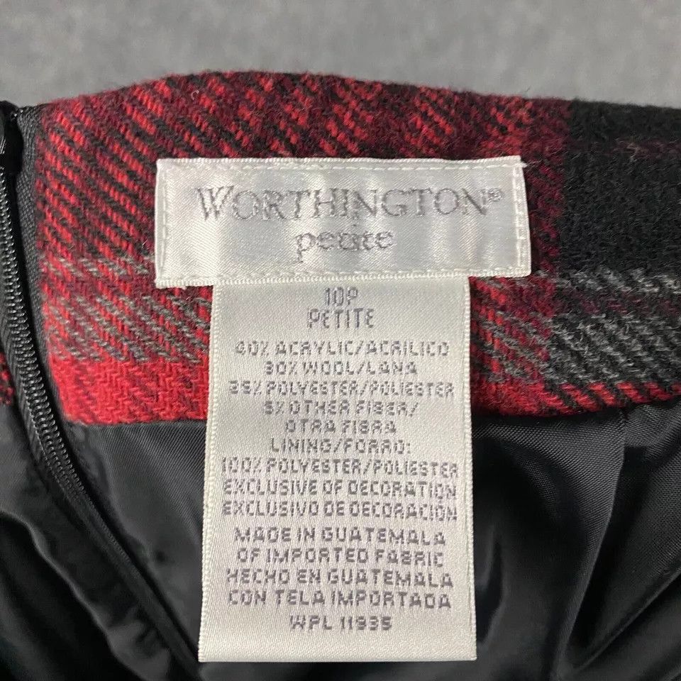 Worthington Worthington Skirt Women's Petite 10P Acrylic Wool Plaid Size 32" / US 10 / IT 46 - 7 Thumbnail