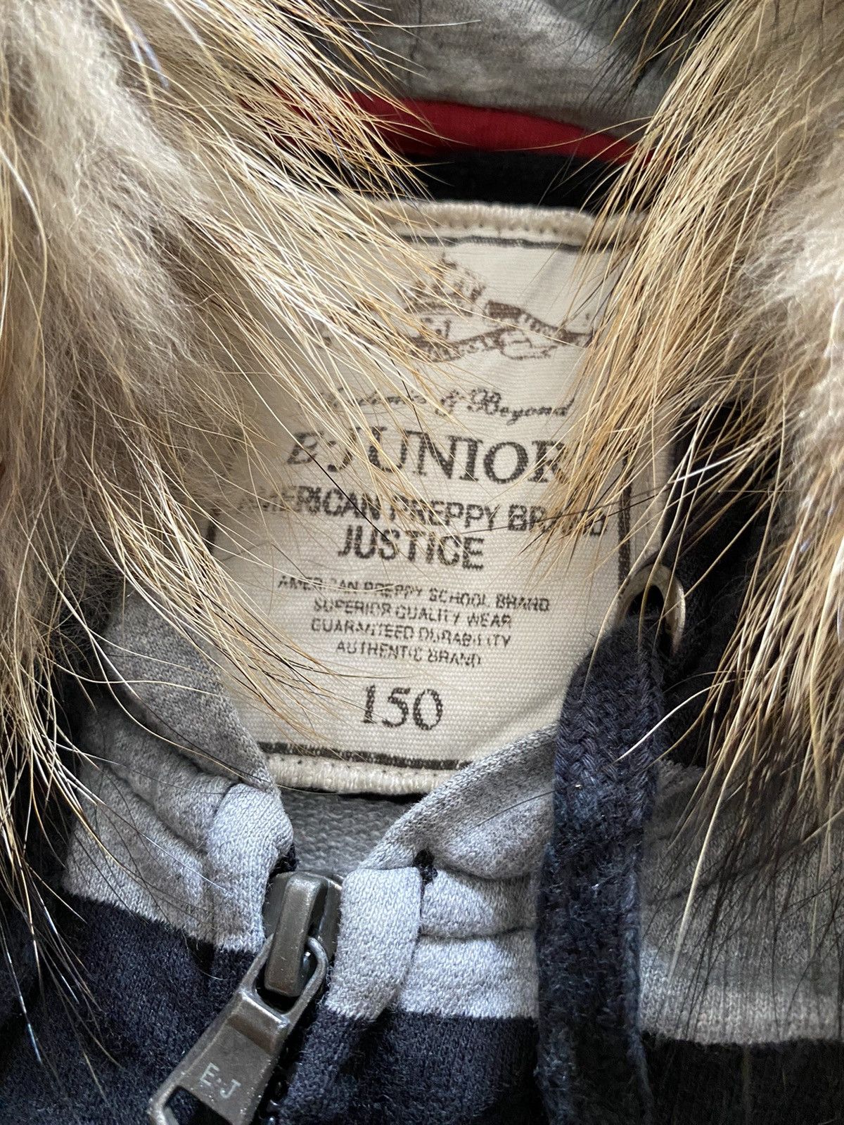 Le Grande Bleu (L.G.B.) E-junior striped faux fur hoodie japanese brand Size US L / EU 52-54 / 3 - 4 Thumbnail