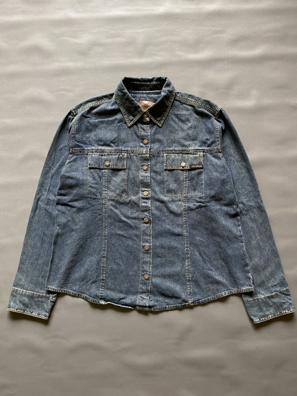 Harley Davidson Harley Davidson Studded Denim Shirt Size XL / US 12-14 / IT 48-50 - 1 Thumbnail