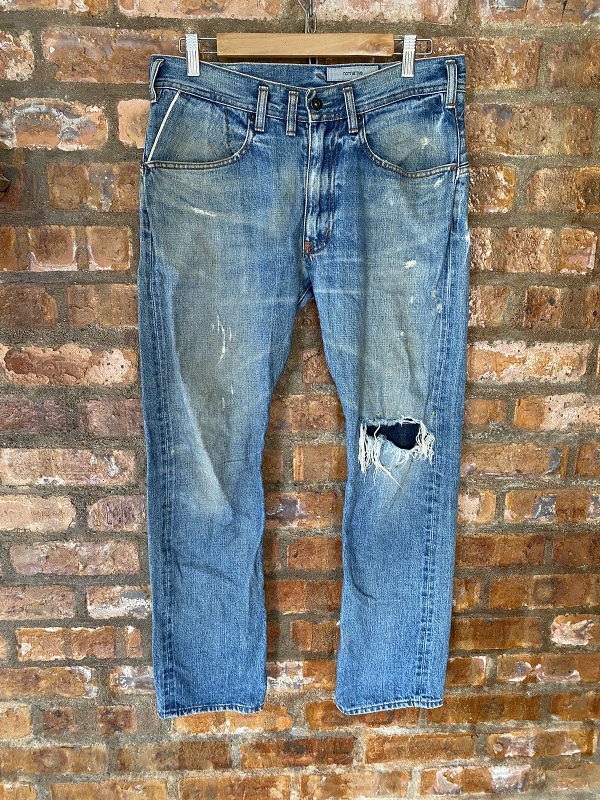 Lad Musician 2000s Nonactive Distressed Dirty Whisker selvedge denim Size US 31 - 2 Thumbnail