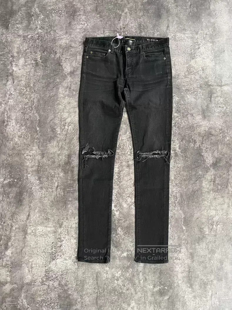 Saint Laurent Paris Saint Laurent Paris Double Knee Cut-out Destroyed Denim Pa Size US 30 / EU 46 - 1 Thumbnail