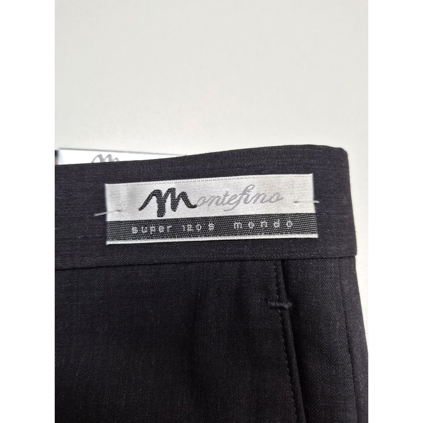 Vintage Montefino Mondo KELLY-A OP Dress Pants Mens 34x36 Gray Wool Super 120s Flat Front Unhemmed"} Size US 34 / EU 50 - 3 Thumbnail