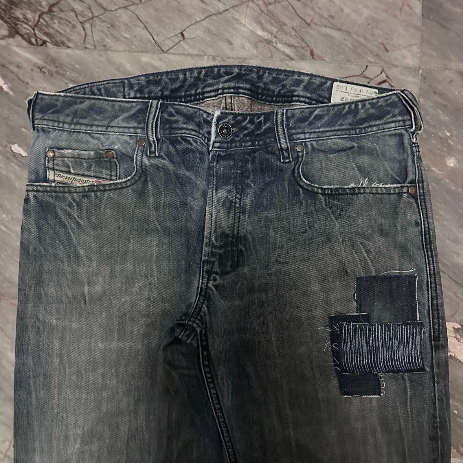 Diesel vintage y2k Diesel patch work custom flare wide leg jeans Size US 33 - 3 Thumbnail