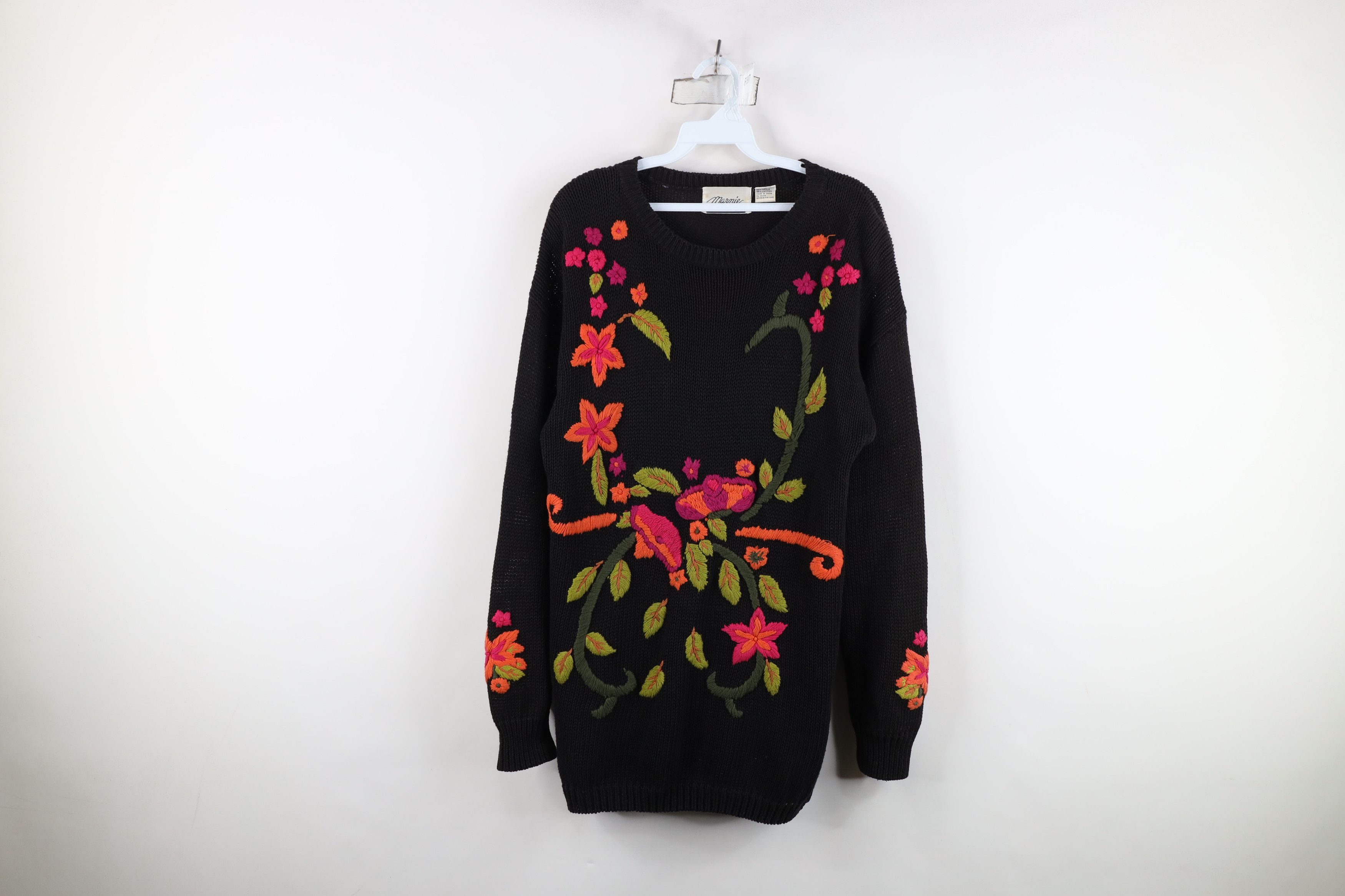 Vintage Vintage 90s Streetwear Flower Knit Sweater Oversized Size M / US 6-8 / IT 42-44 - 1 Thumbnail