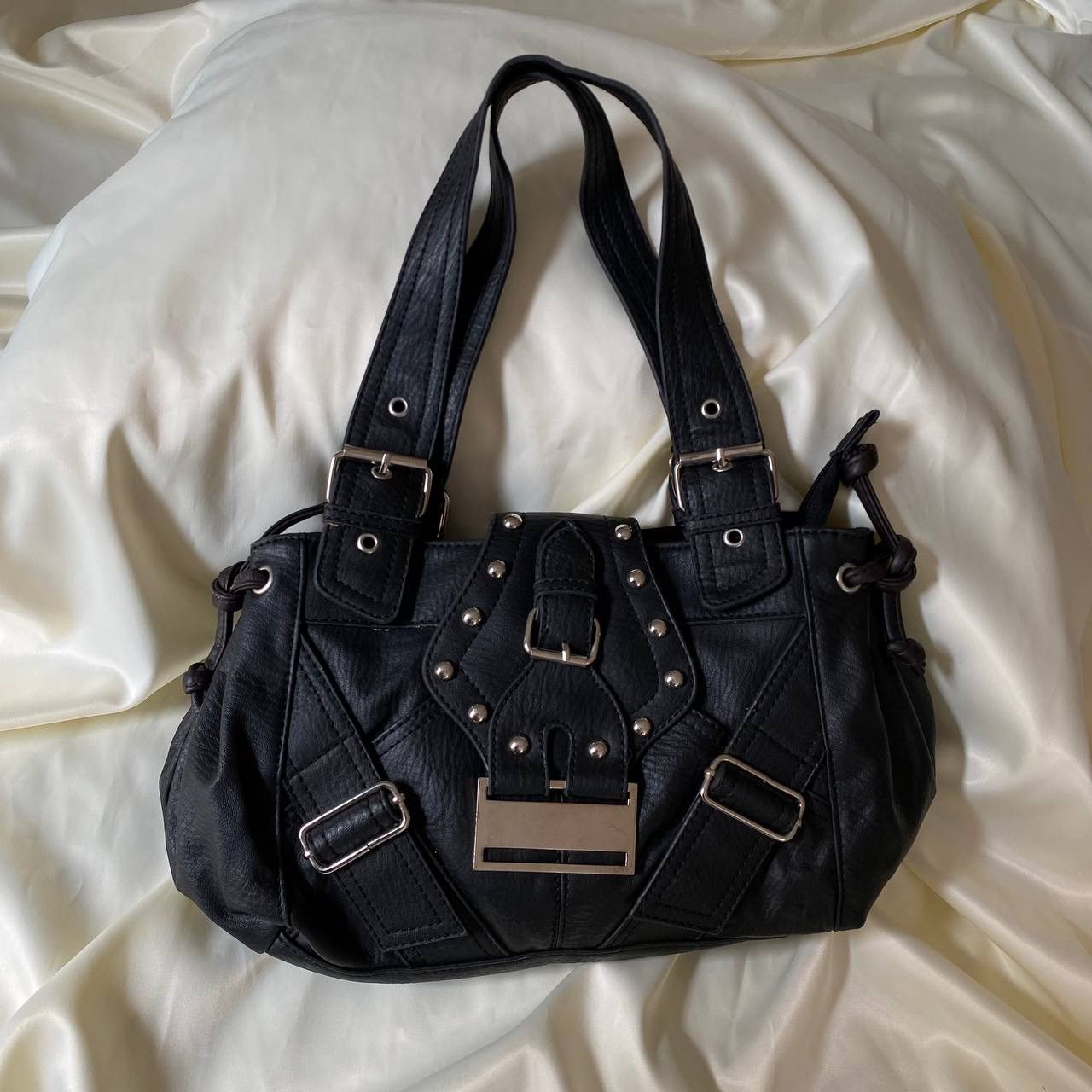Vintage Vintage black leatherette shoulder bag Size ONE SIZE - 6 Thumbnail