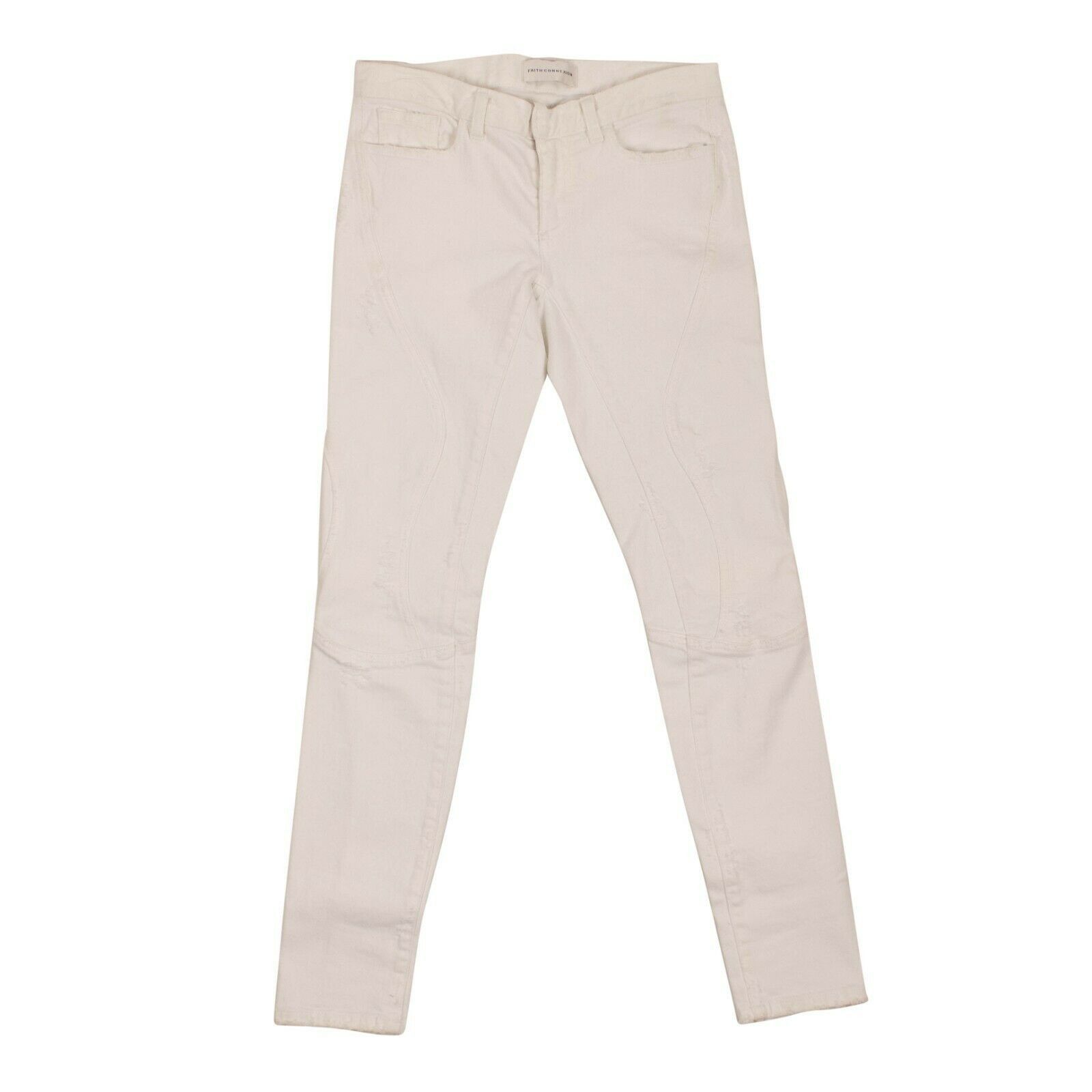 image of Faith Connexion White Cotton Skinny-Fit Jeans Pants Size 26, Women's